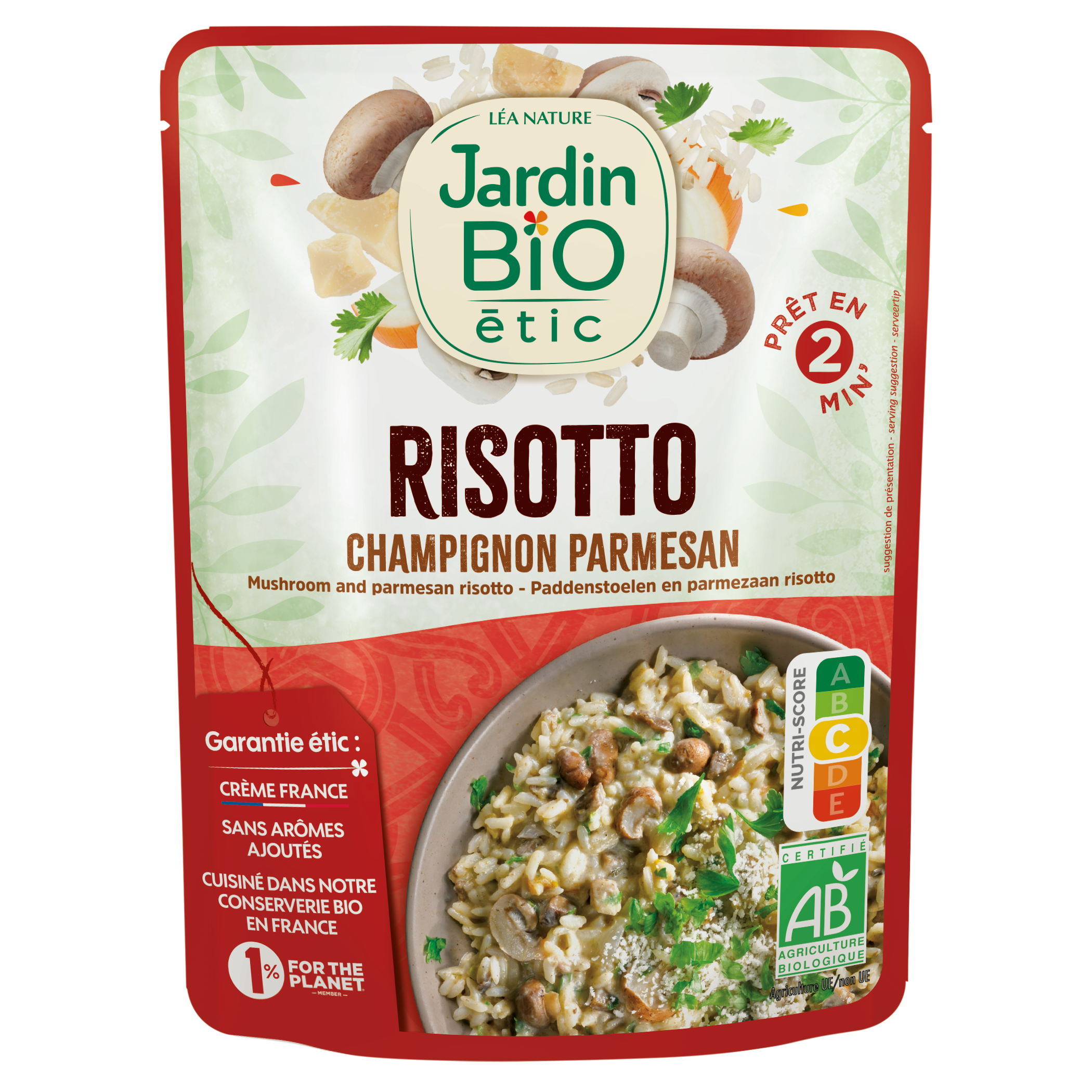 Risotto Champignons et Parmesan-bio - JARDIN BIO