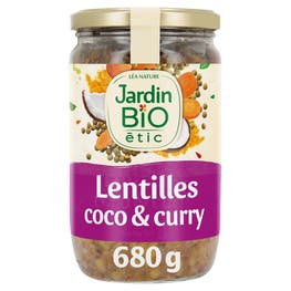 Lentilles à l'indienne coco & curry-bio - JARDIN BIO