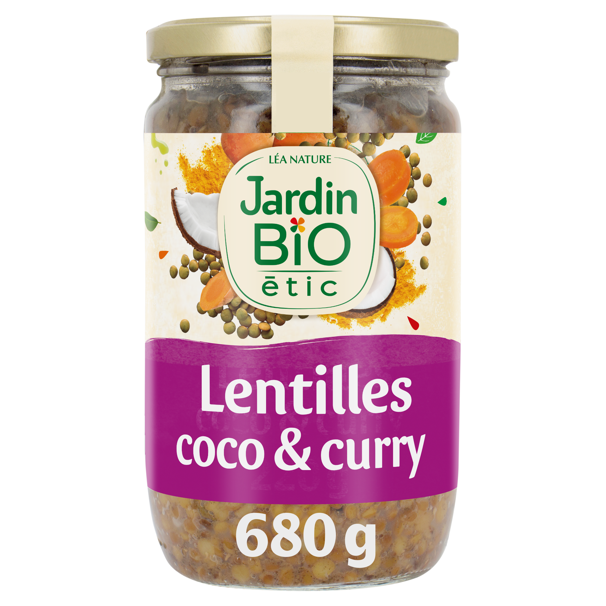 Lentilles à l'indienne coco & curry-bio - JARDIN BIO
