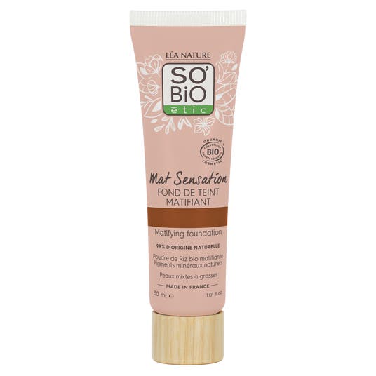 boho cosmetics Fond de teint matifiant Mat Sensation - 40 Noisette - SO'BiO étic