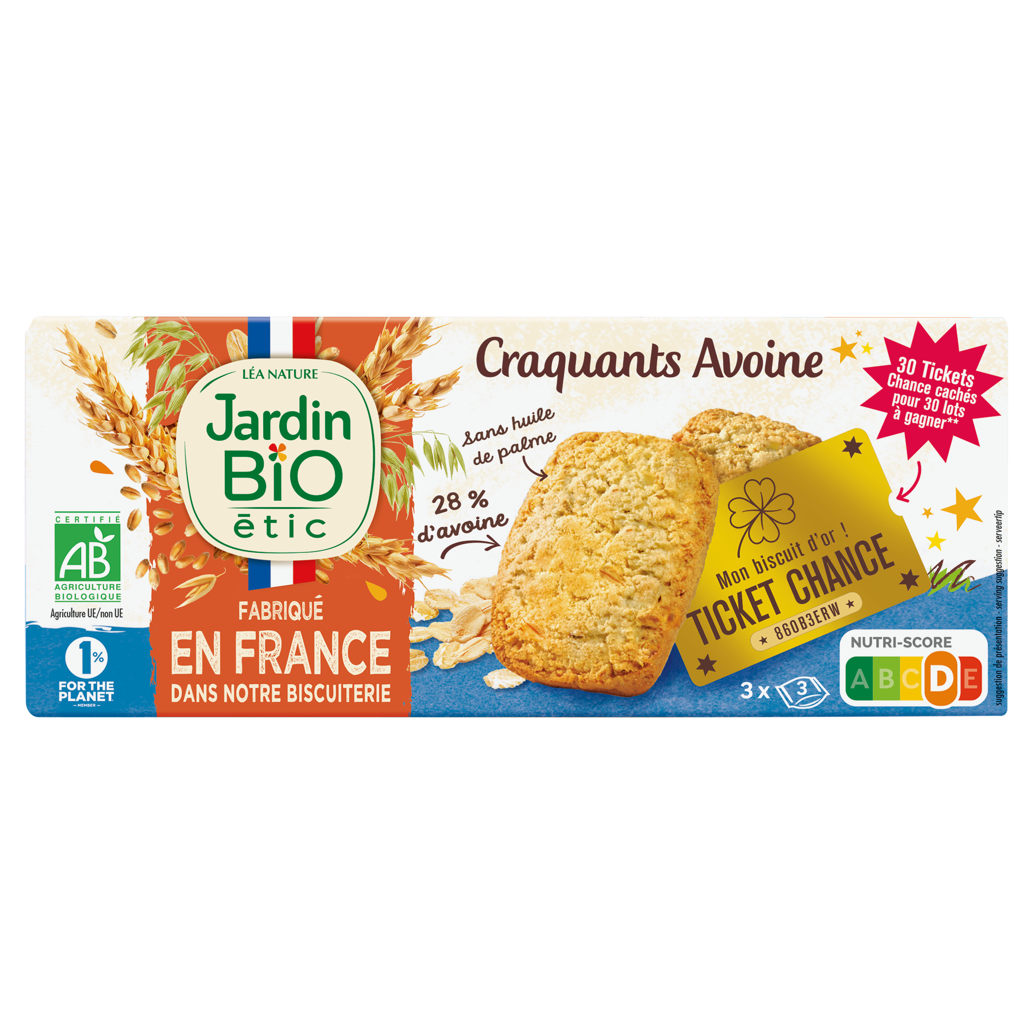 Craquants Avoine Sans huile de palme - JARDIN BIO