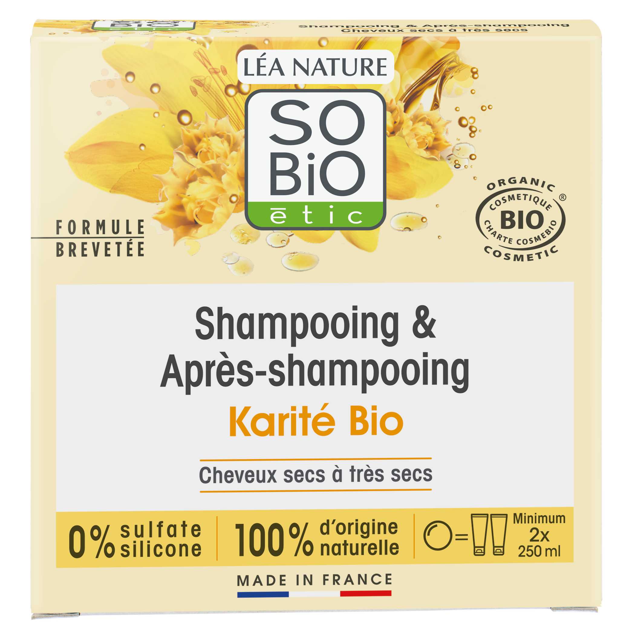 Direct Usine - Shampooing & après-shampooing solide 2 en 1 Karité-bio - SO BIO ETIC
