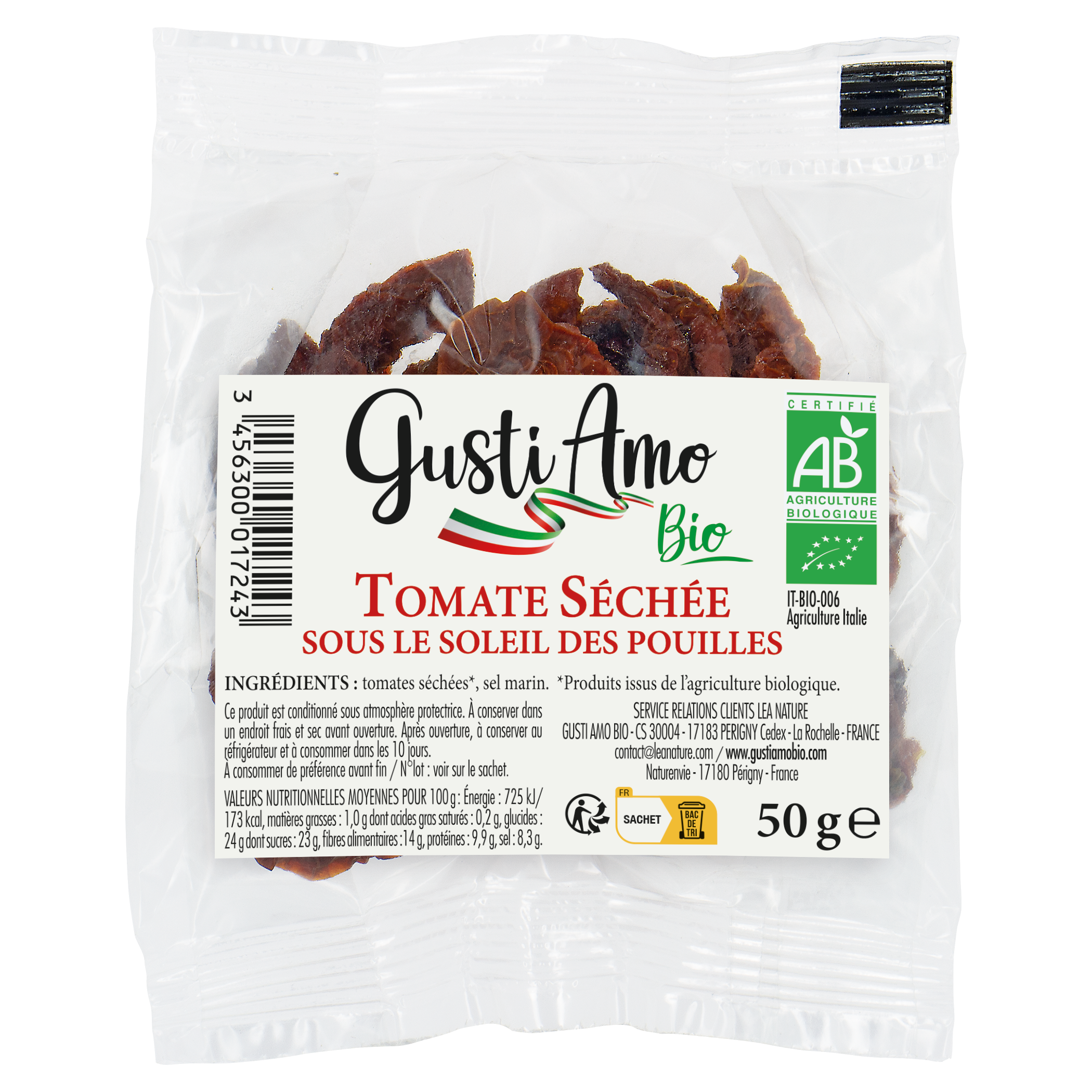 Tomate séchée - sachet 50g - bio - GUSTI AMO BIO