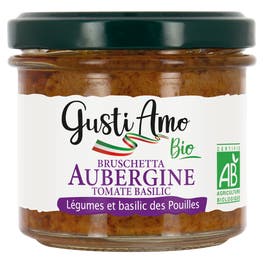 Bruschetta Aubergine Tomate Basilic - bio - GUSTI AMO BIO