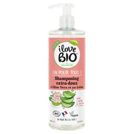 Shampooing Un pour tous ! Extra-doux à l'Aloe vera et au Lotus - I LOVE BIO