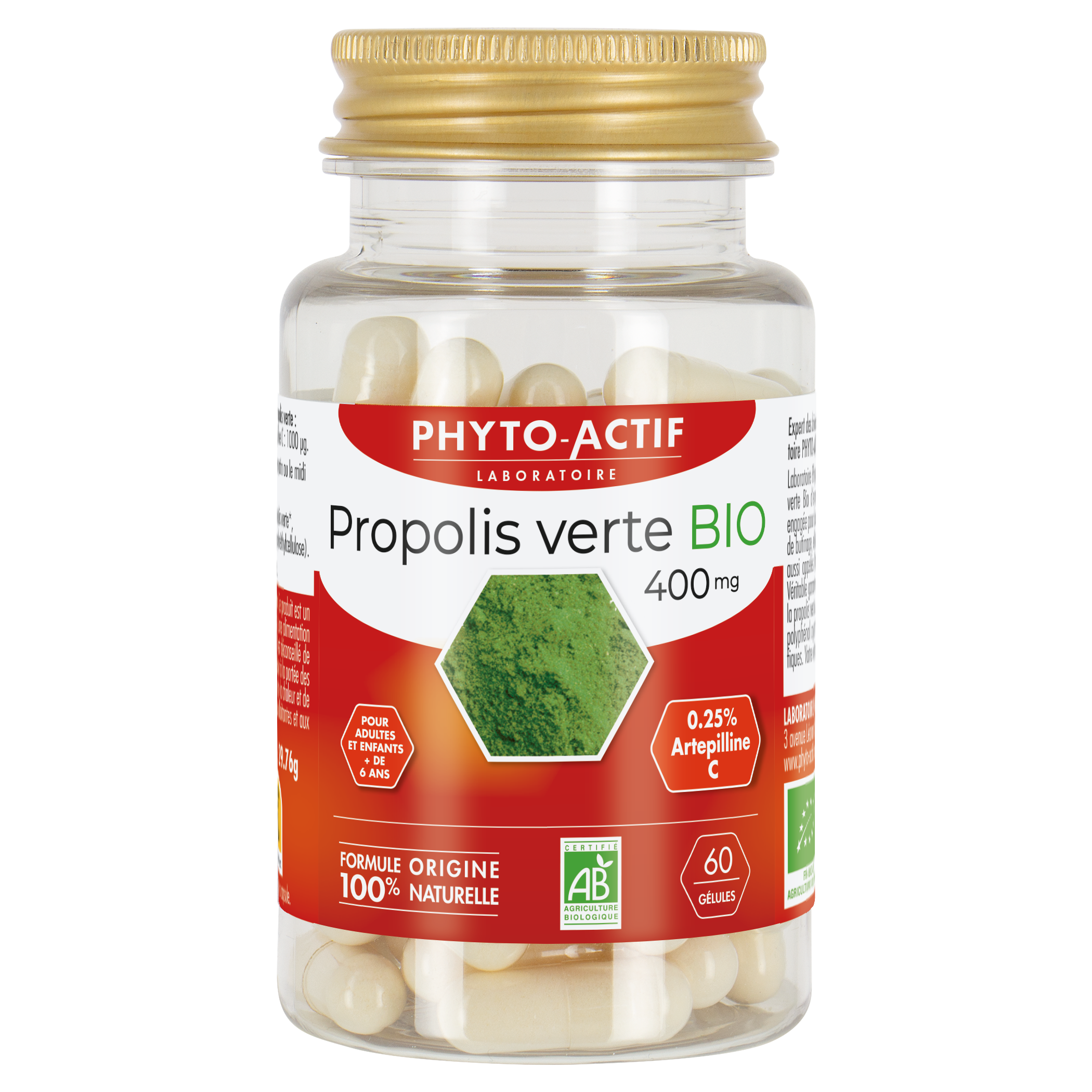 Gélules Propolis verte Bio 400 mg - PHYTO ACTIF