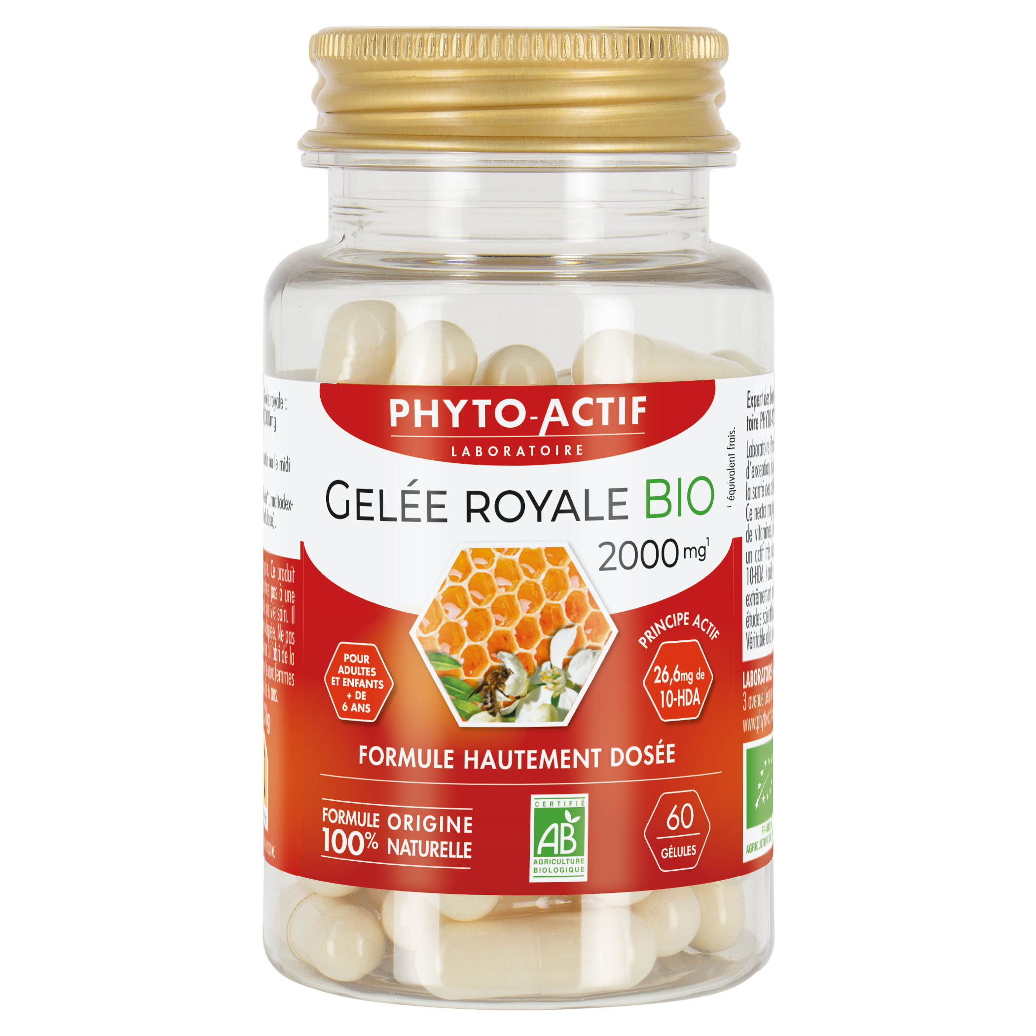 Gélules Gelée royale Bio 2000 mg - PHYTO ACTIF