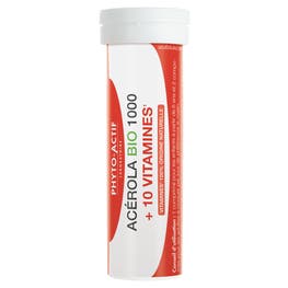 Acérola Bio 1000 + 10 vitamines - PHYTO ACTIF