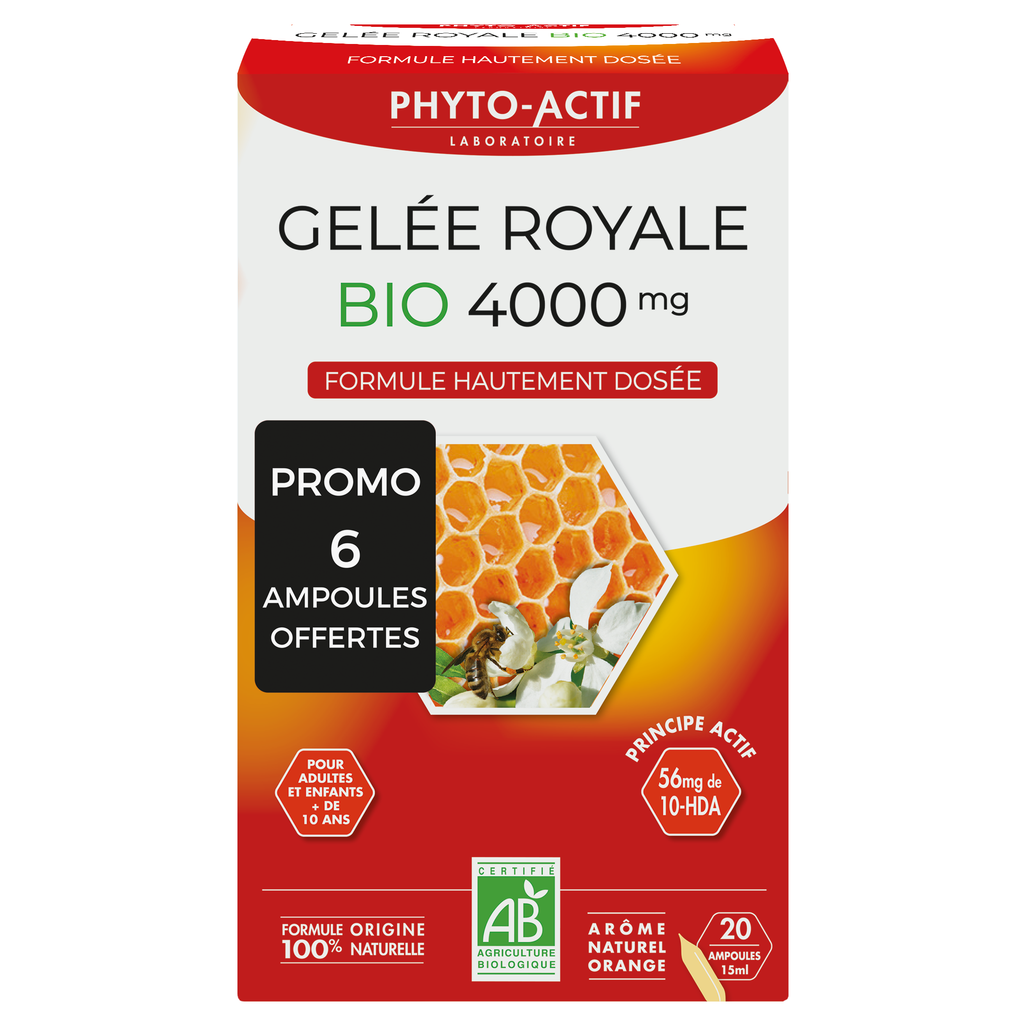 Ampoules Gelée Royale Bio 4000mg Promo - PHYTO ACTIF