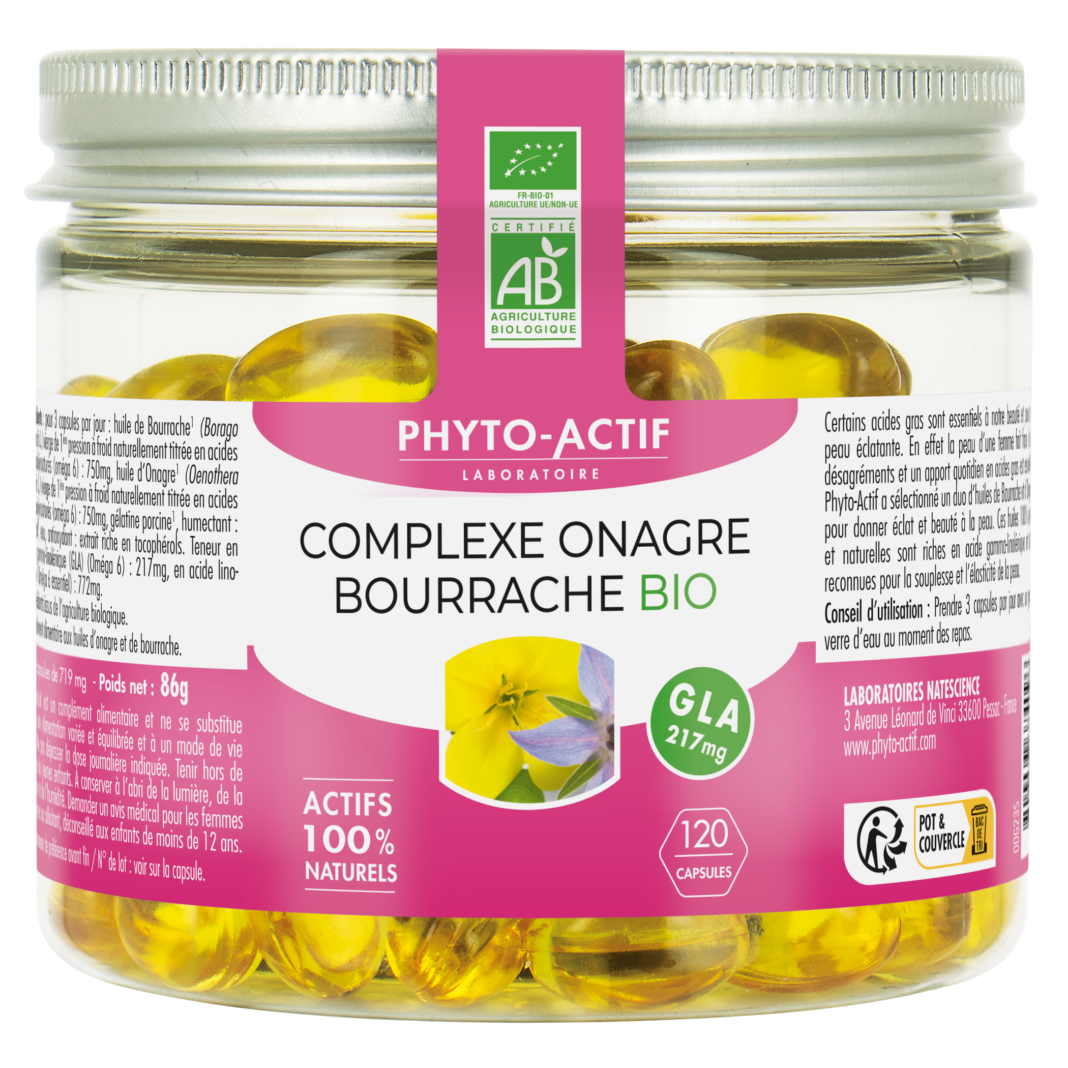 Complexe Onagre Bourrache Bio - PHYTO ACTIF