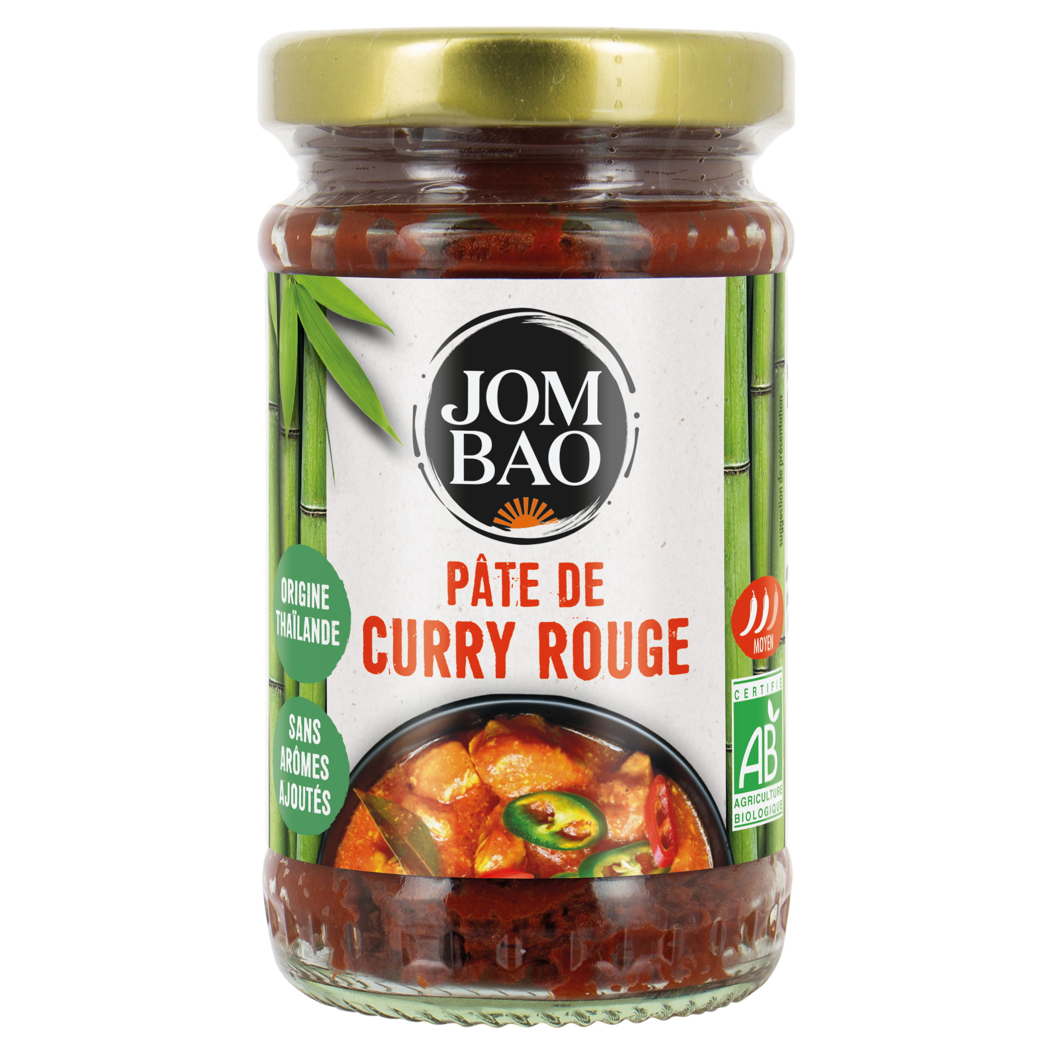 Pâte de curry rouge bio - JOM BAO