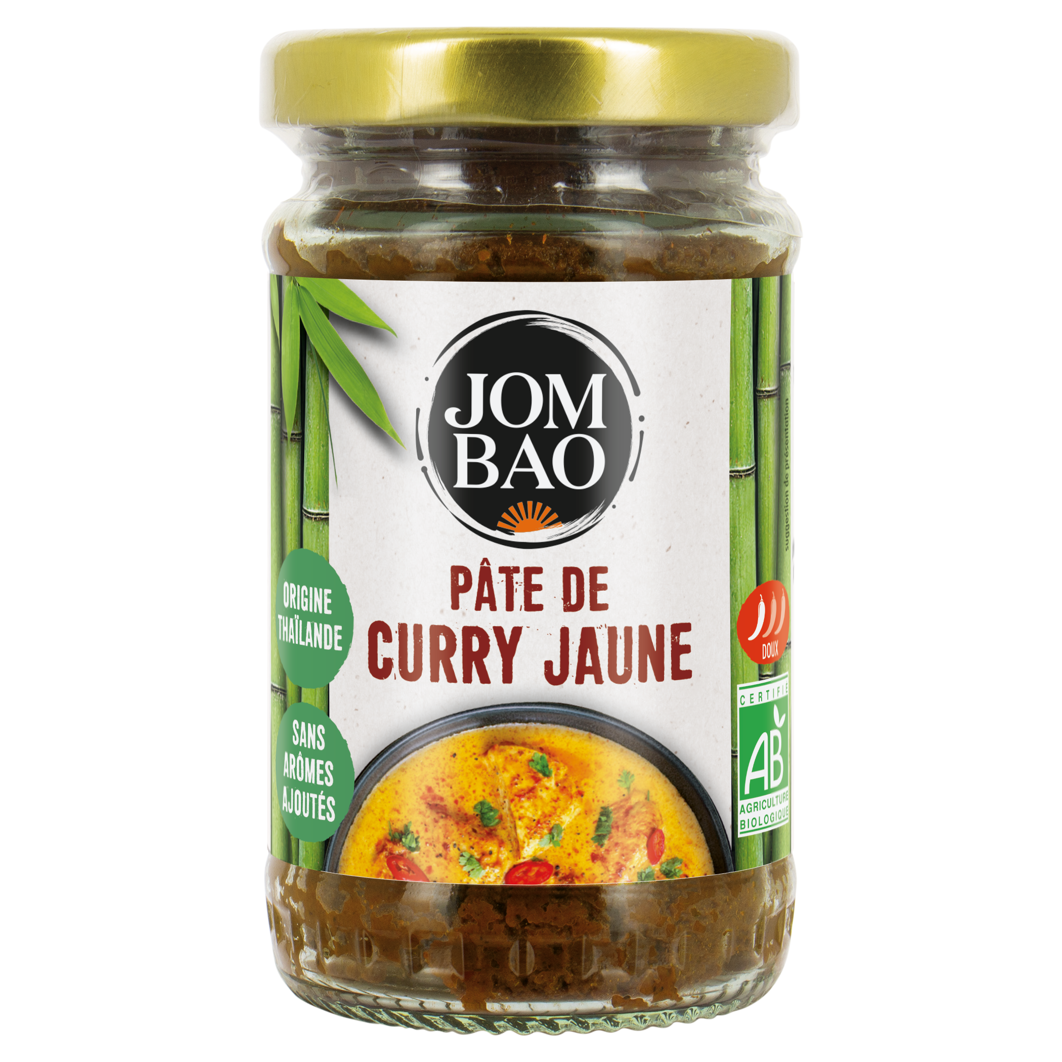Pâte de curry jaune bio - JOM BAO