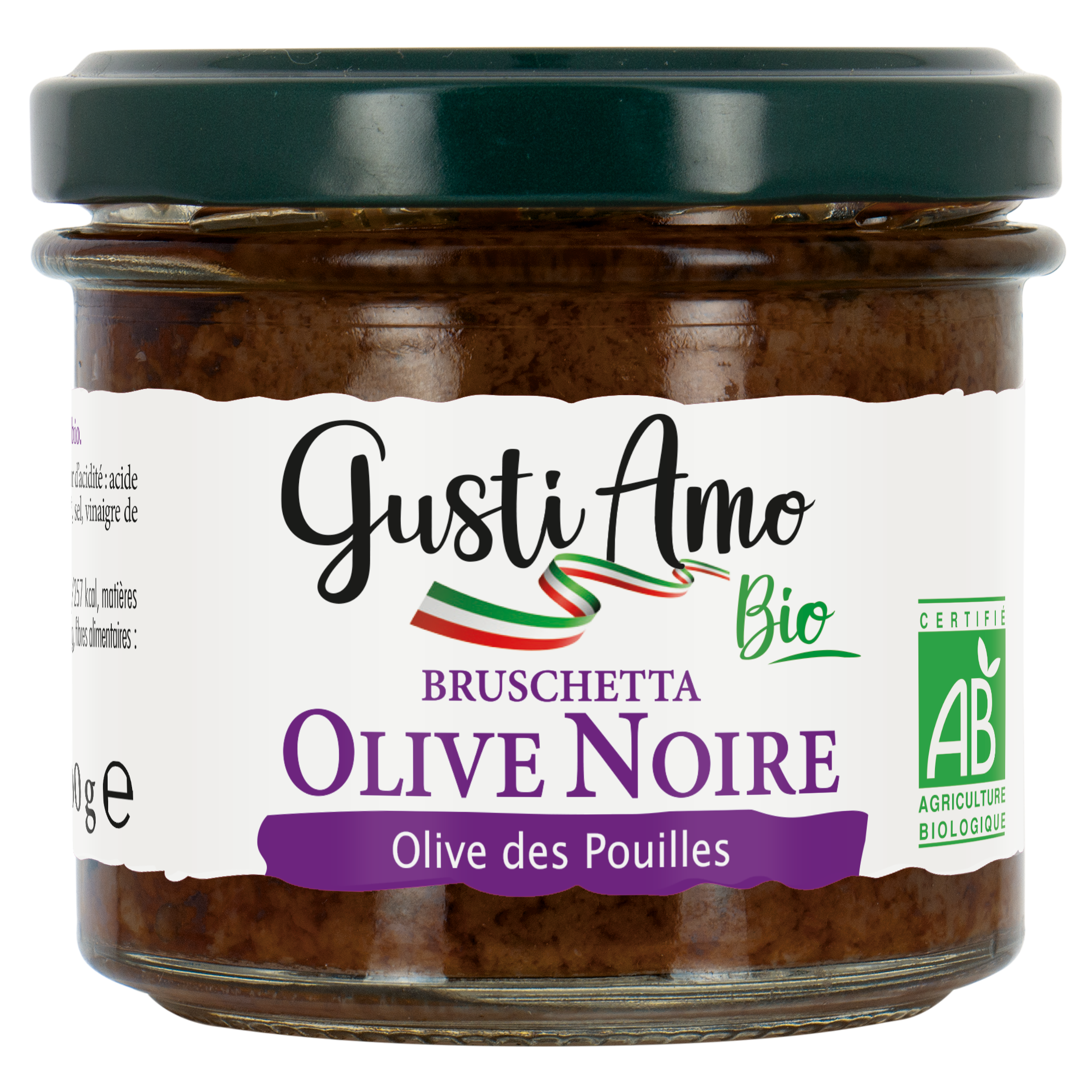 Bruschetta olives noires bio - GUSTI AMO BIO