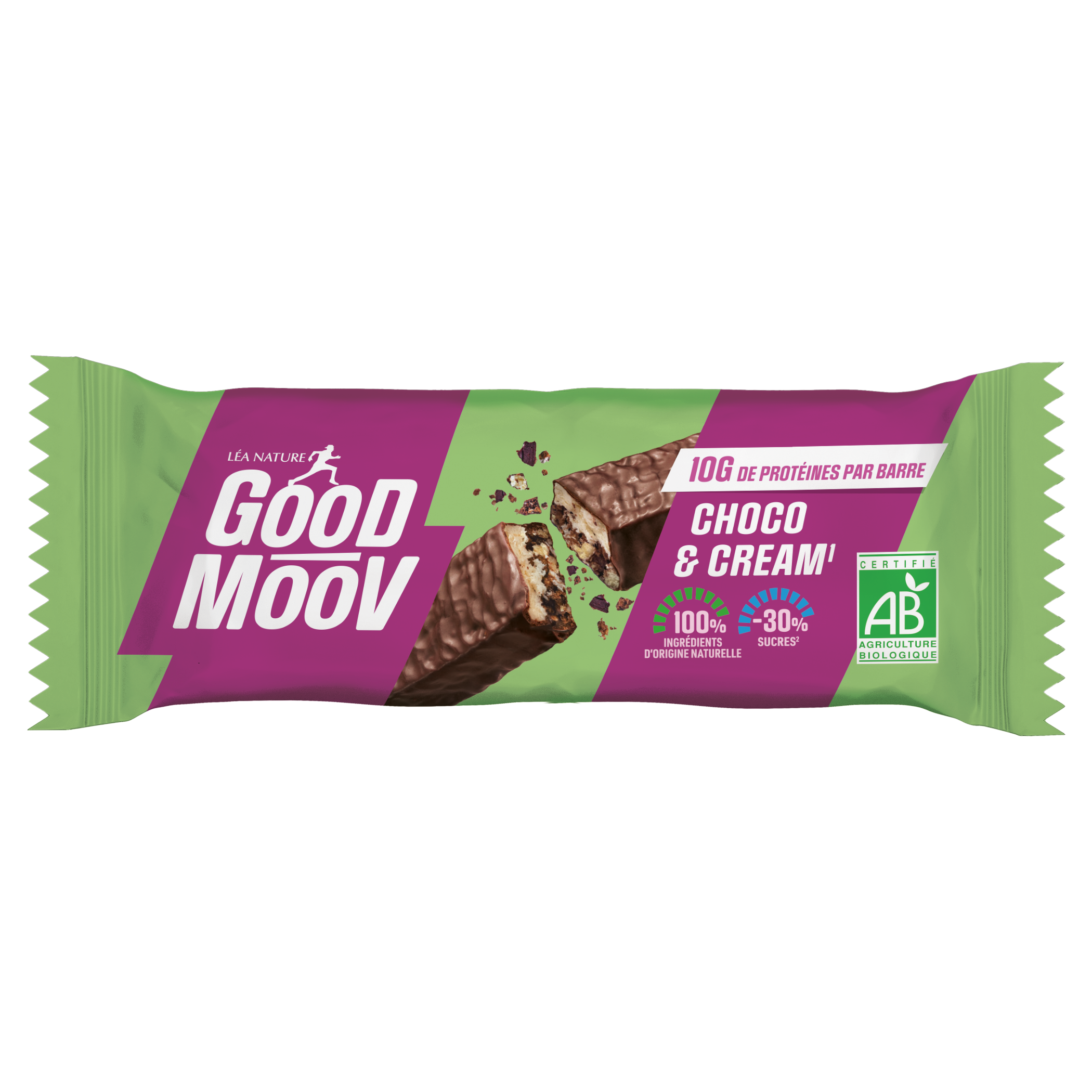Barre protéinée choco et cream bio - GOOD MOOV