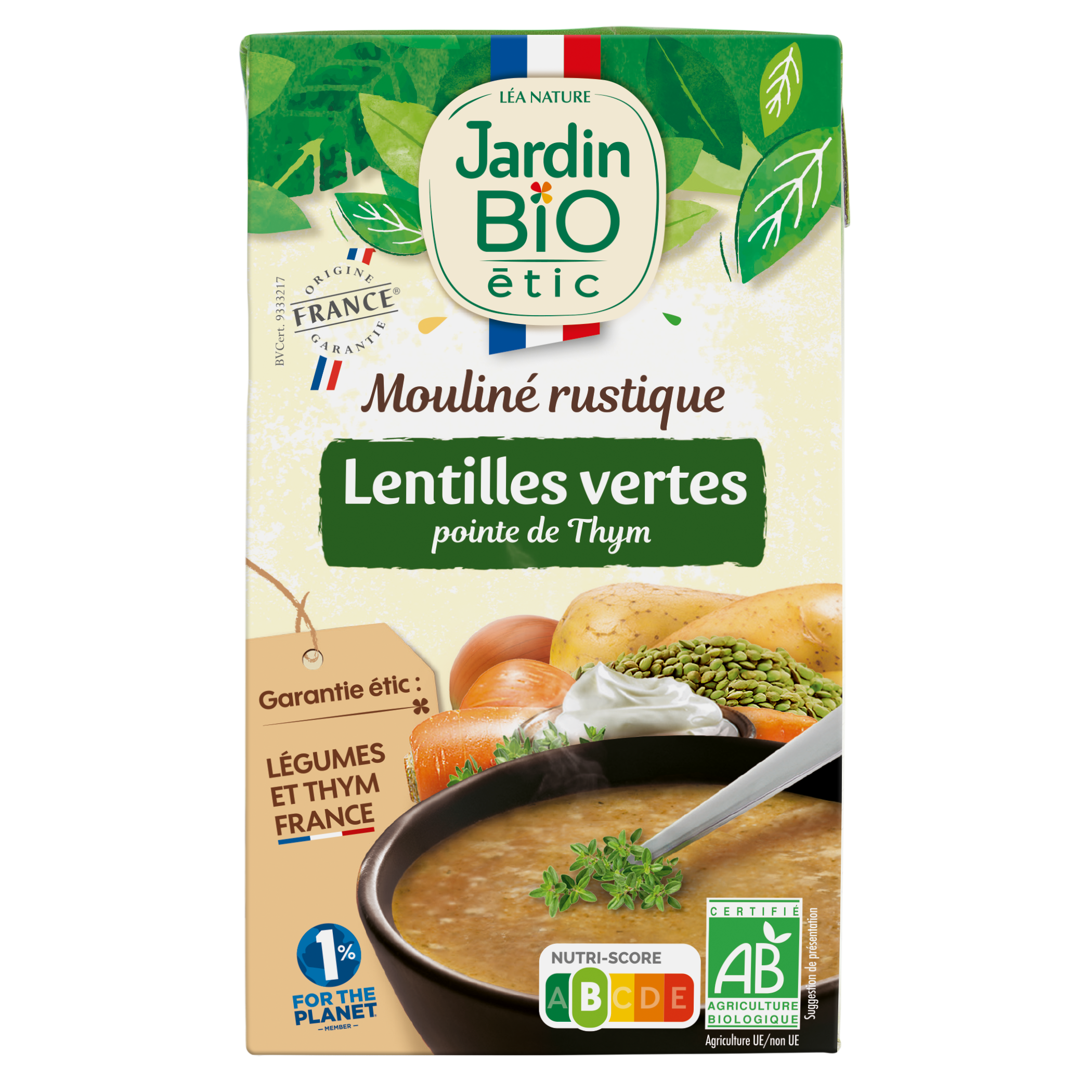 Mouliné Lentilles vertes pointe de Thym bio - JARDIN BIO