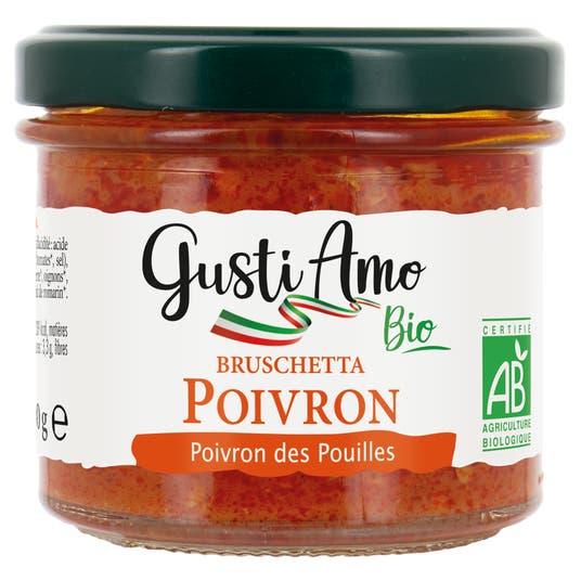 boho cosmetics Vente Bruschetta poivrons bio - Apéritifs snacks et tartinables