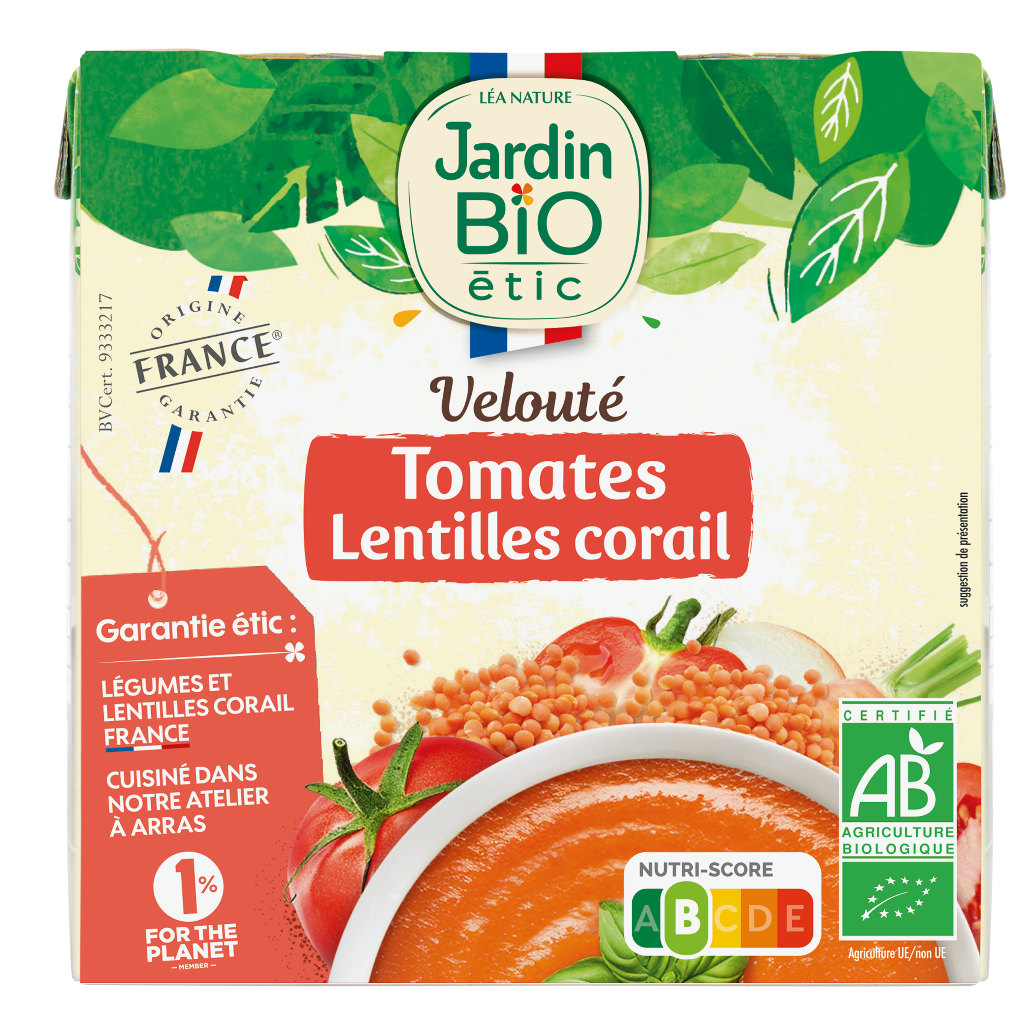 Velouté tomate lentilles corail - JARDIN BIO