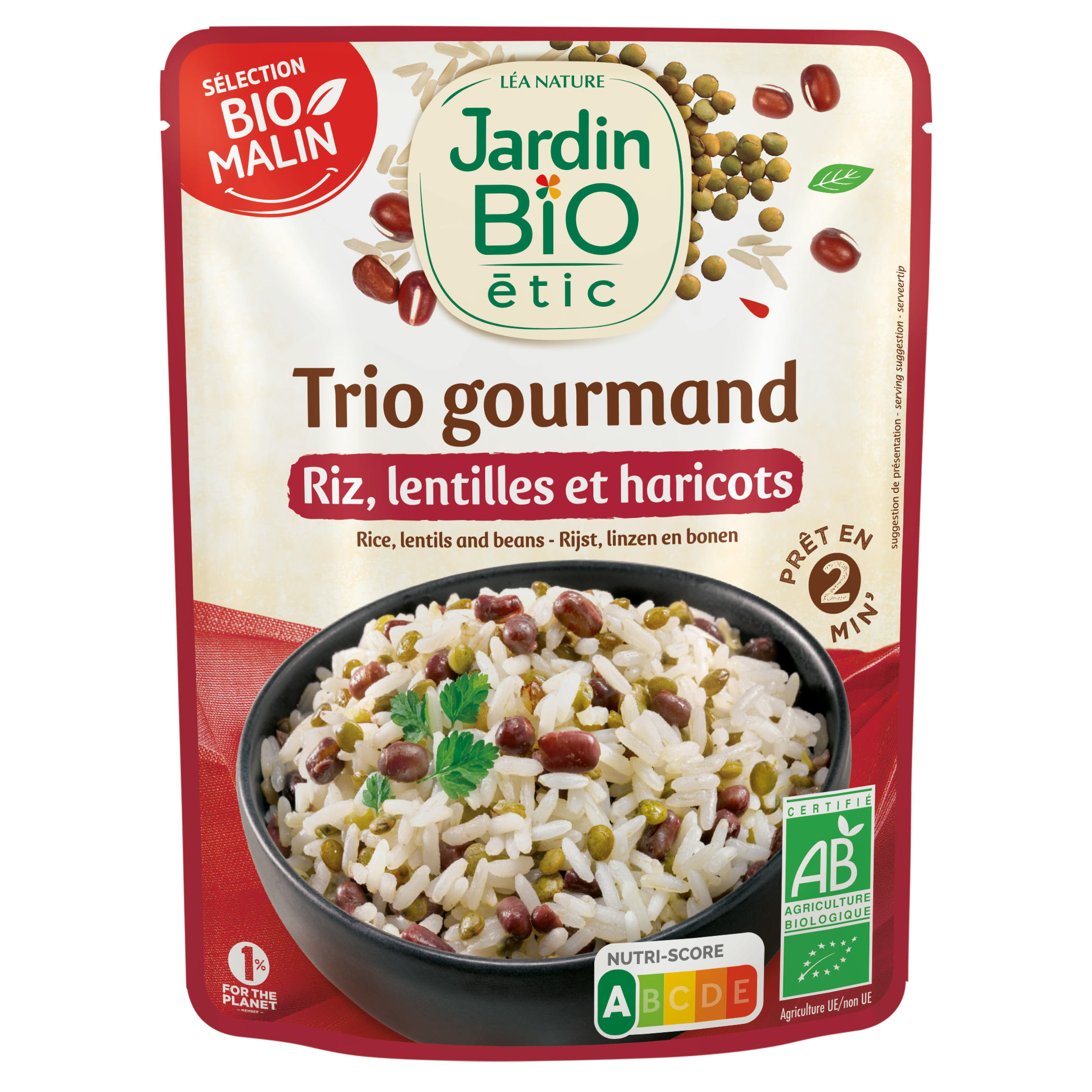 Trio Riz Lentilles Haricots - bio - JARDIN BIO