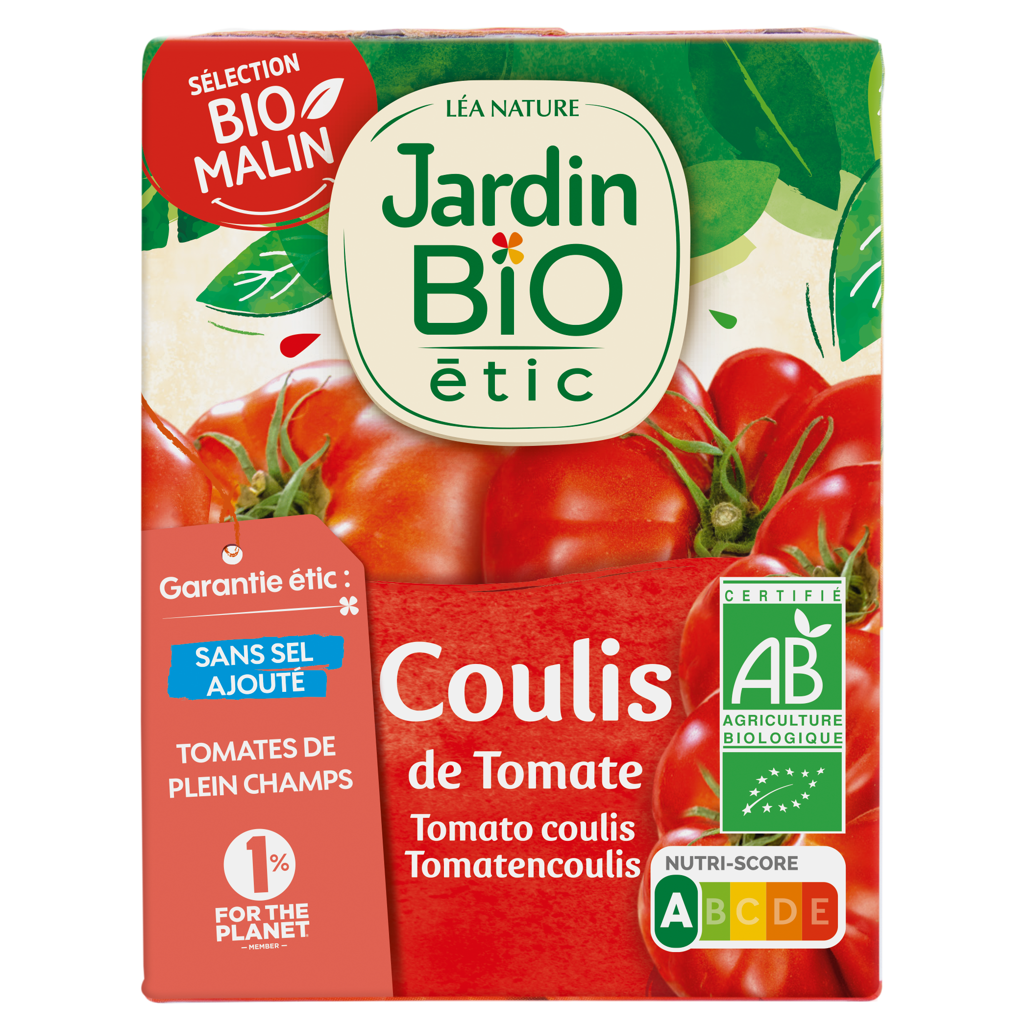 Coulis de Tomate sans sel ajouté 200 g - JARDIN BIO