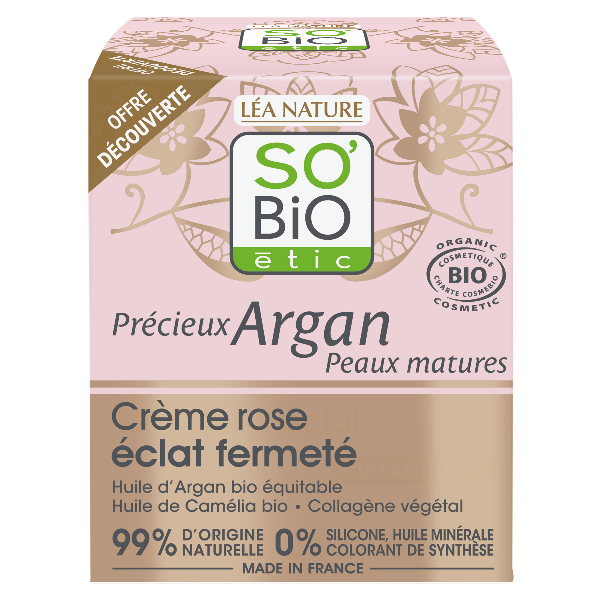 Crème-rose éclat fermeté jour  - SO BIO ETIC