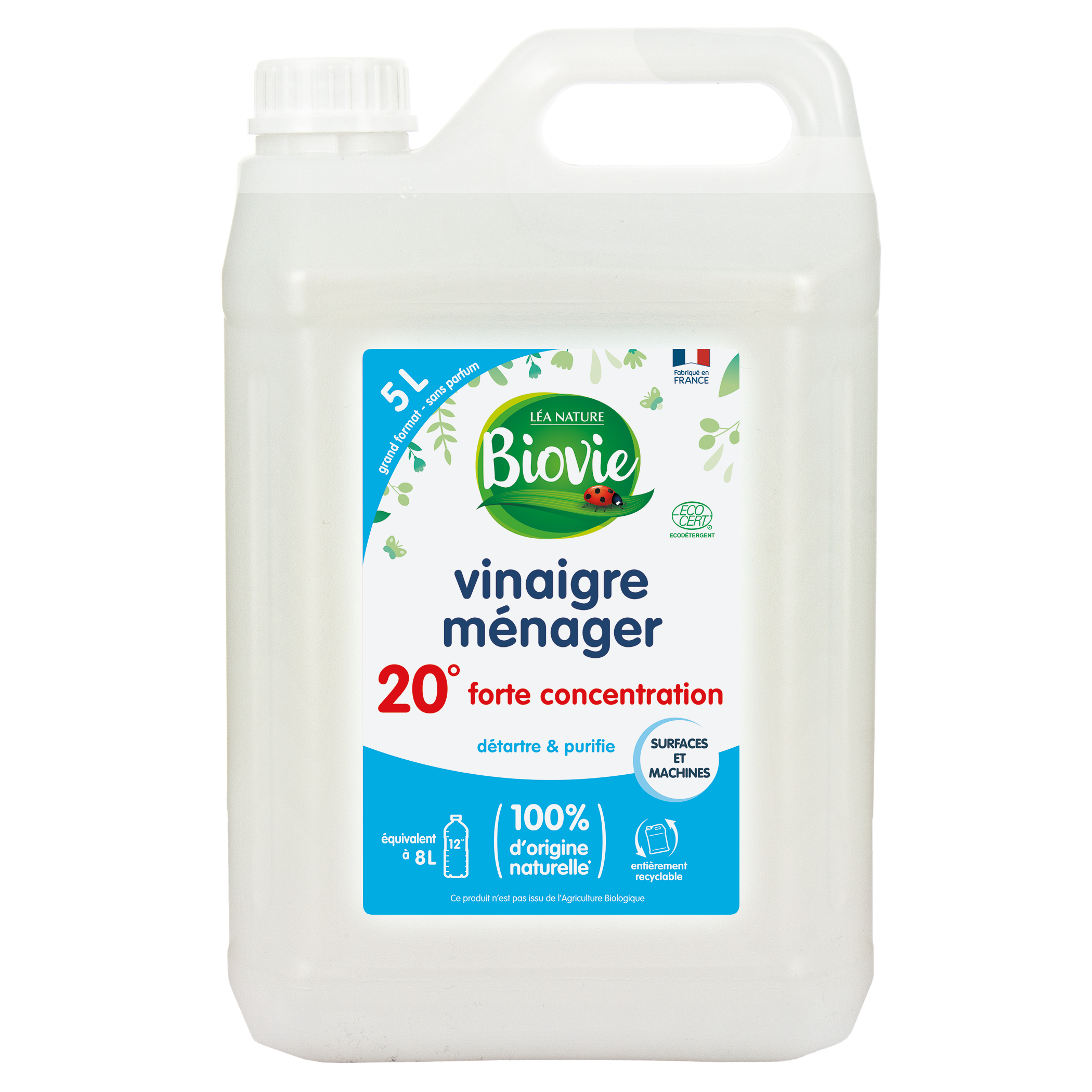 Vinaigre ménager 20° - Grand Format - BIOVIE