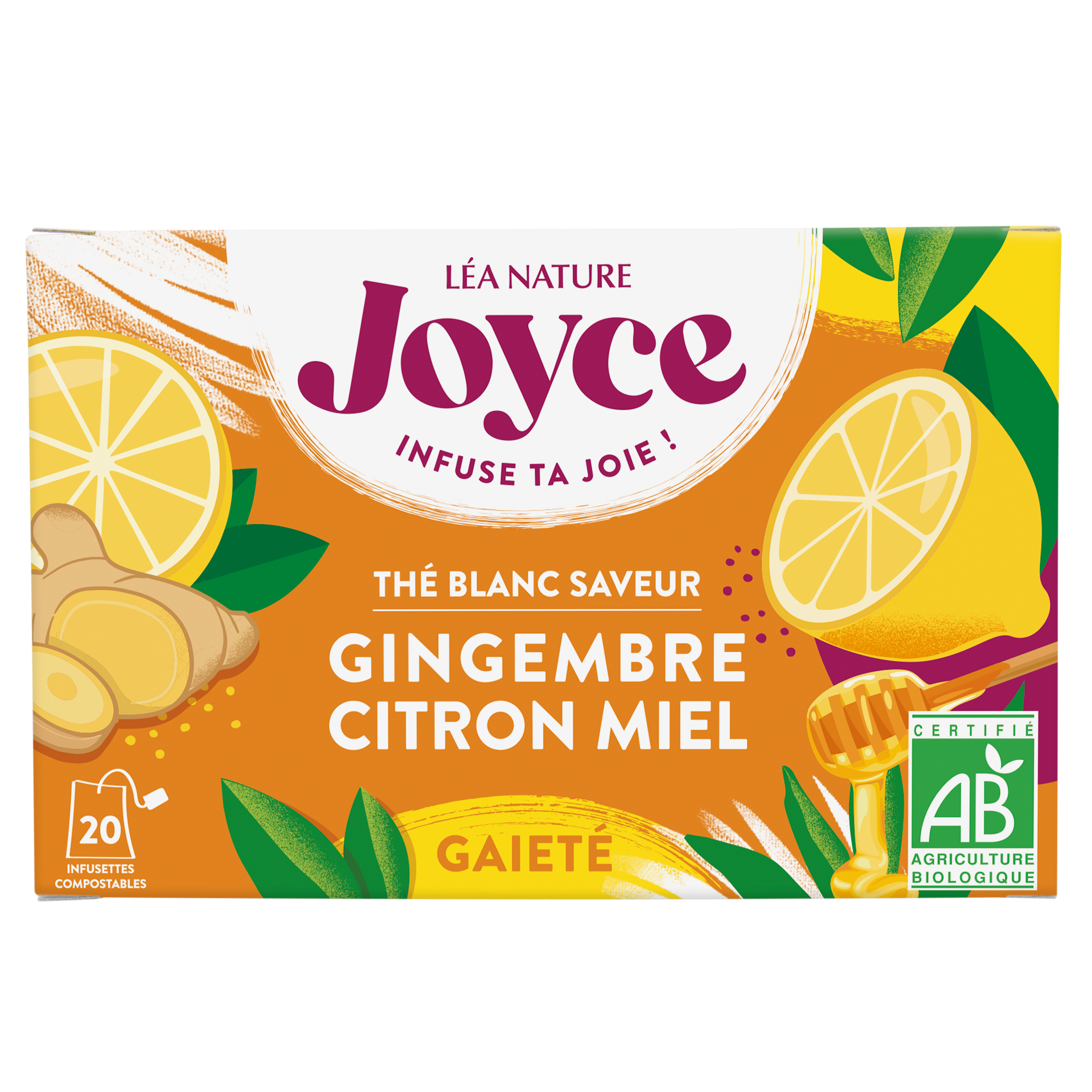 Thé blanc GAIETÉ Citron Gingembre Miel - JOYCE