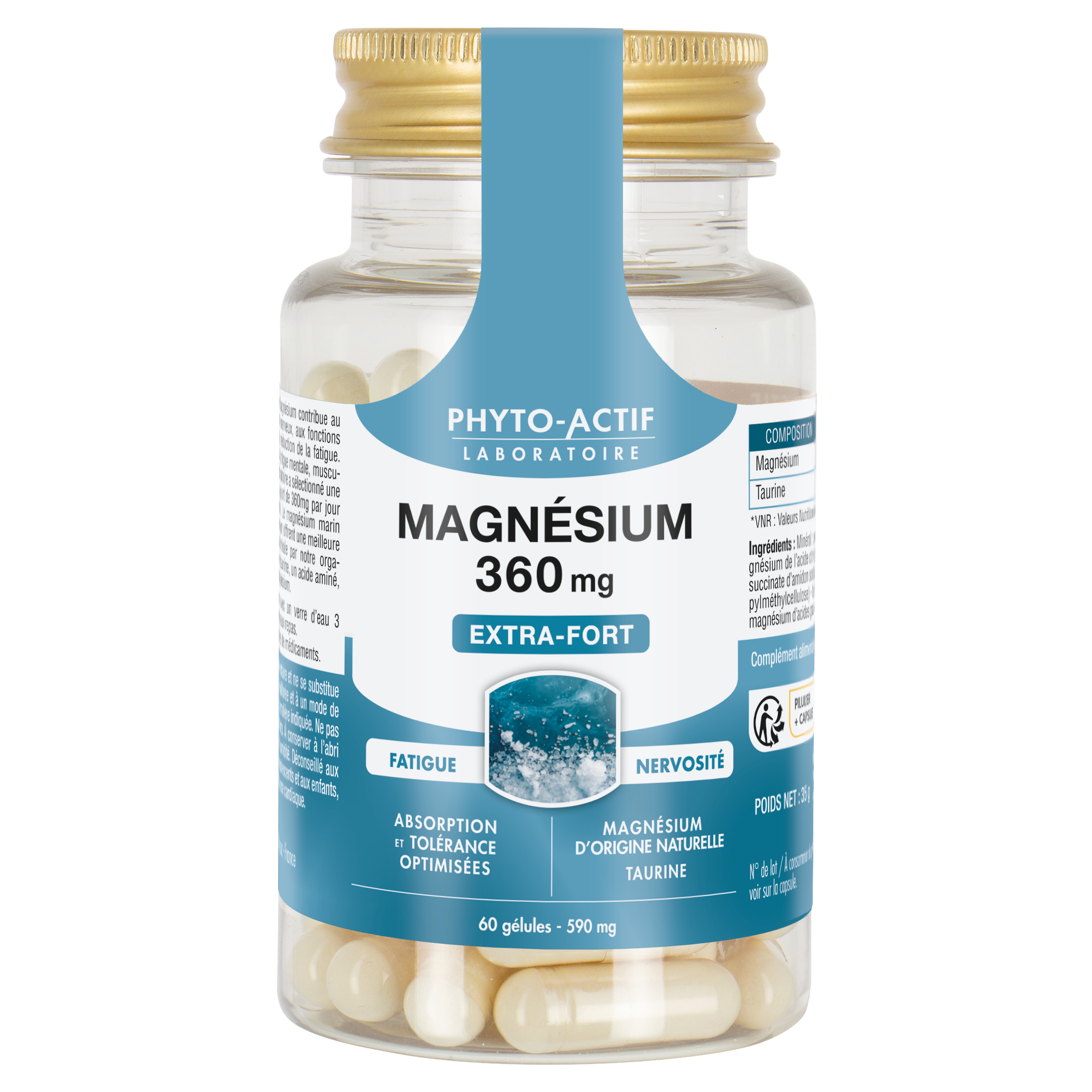 Gélules Magnésium 360mg - PHYTO ACTIF