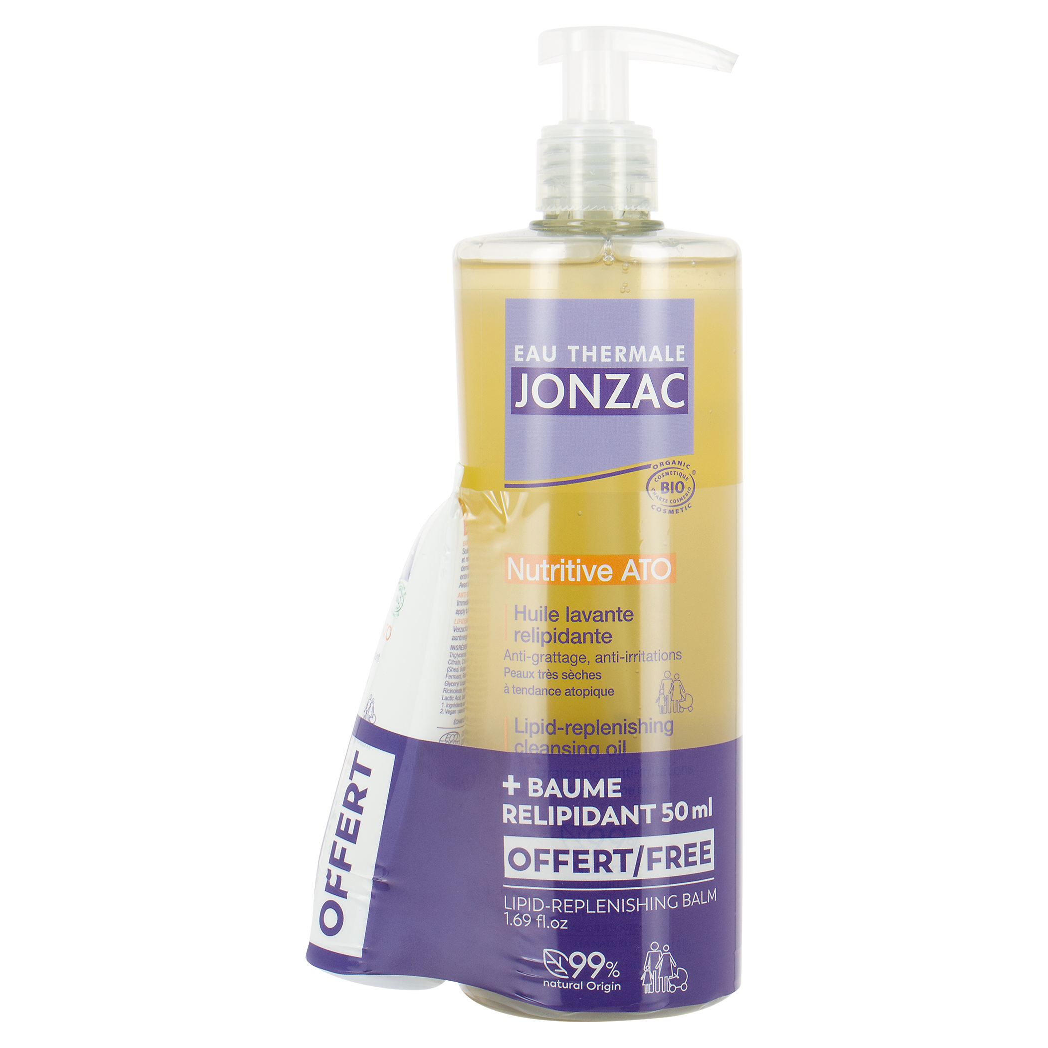 Lot Huile Lavante et Baume Relipidante Anti-grattage Nutritive ATO - EAU THERMALE JONZAC