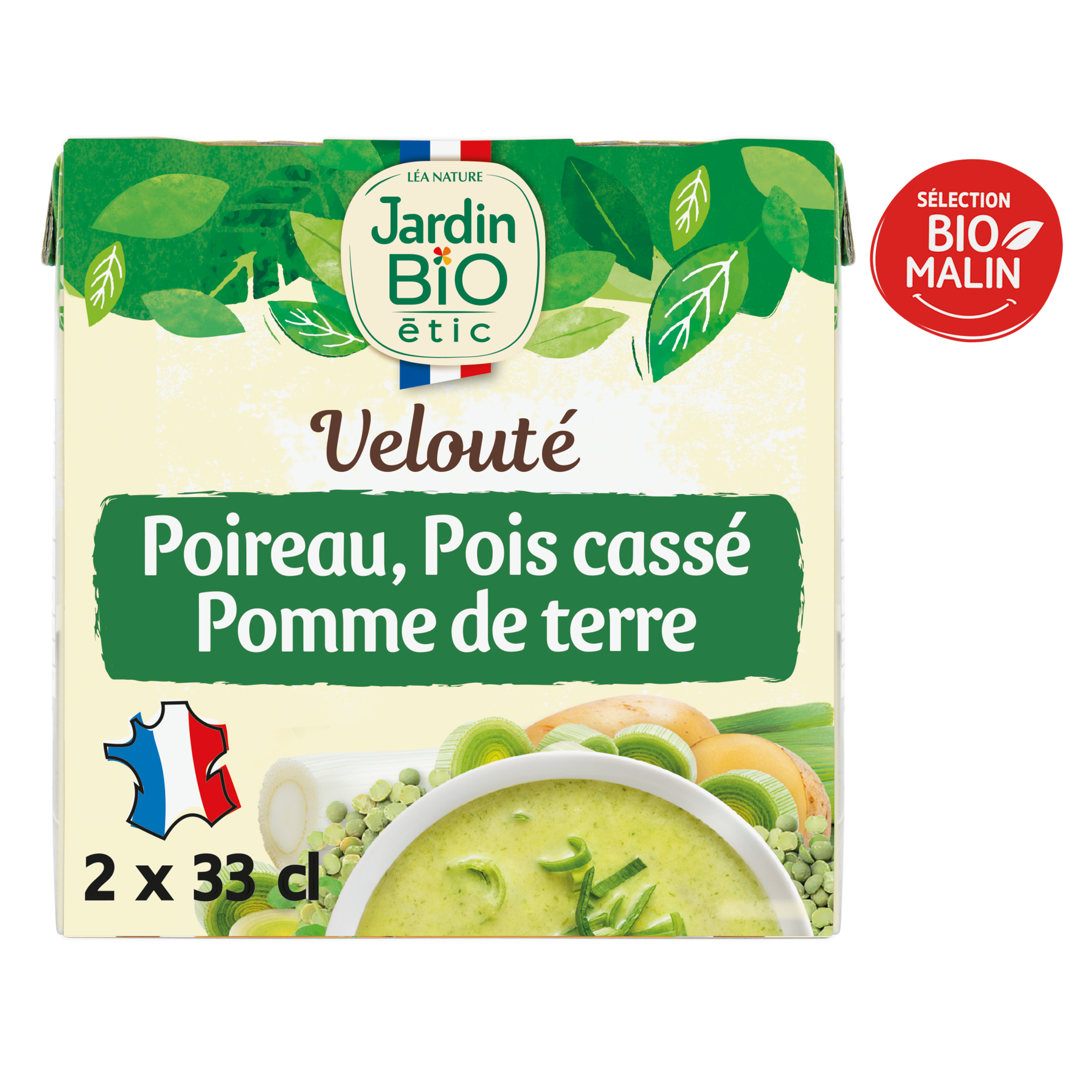 Velouté Poireau Pomme de terre Pois cassé Format individuel - JARDIN BIO