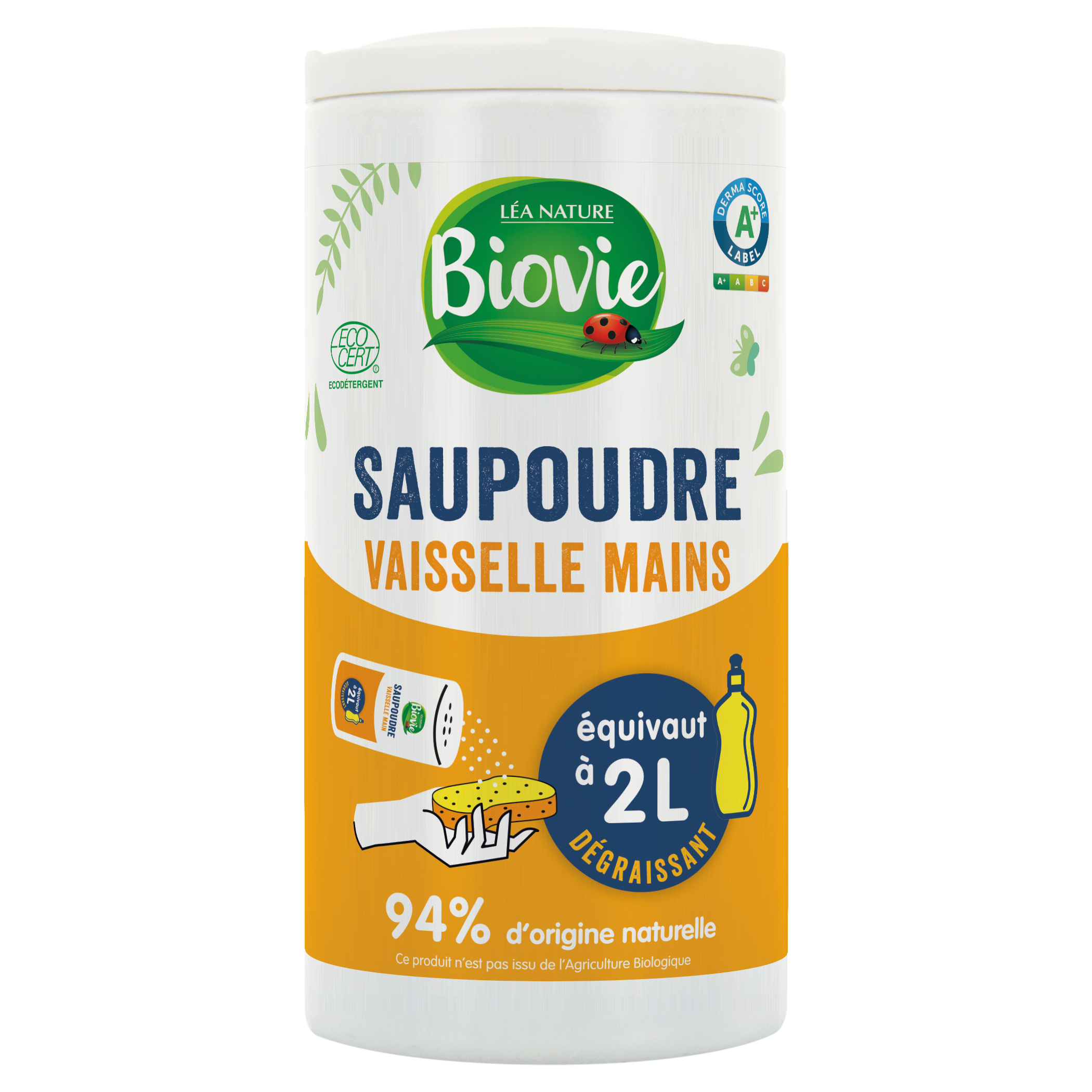 Vaisselle main en poudre senteur citron - BIOVIE