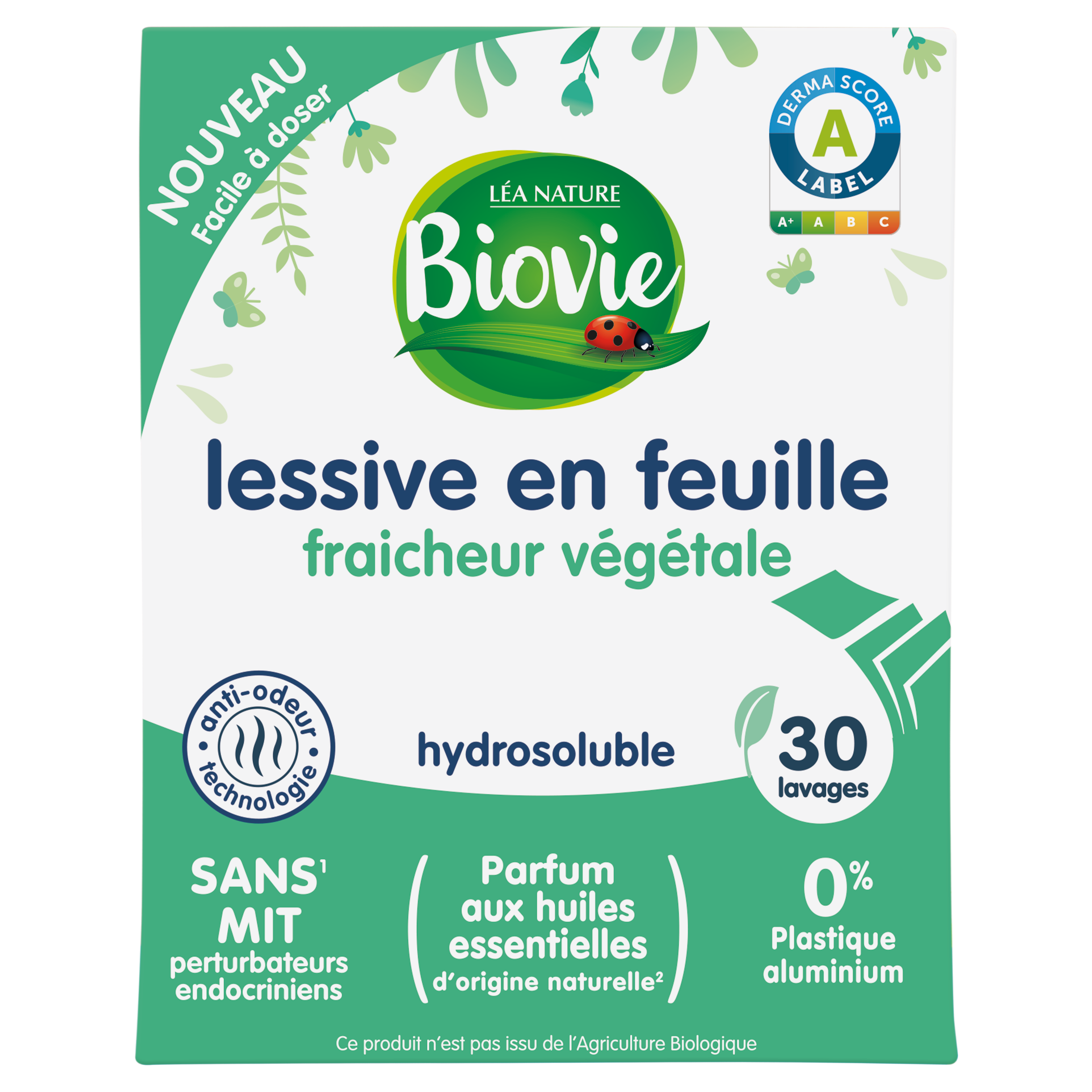 Lessive feuille fraicheur végétale - 30 lavages - BIOVIE
