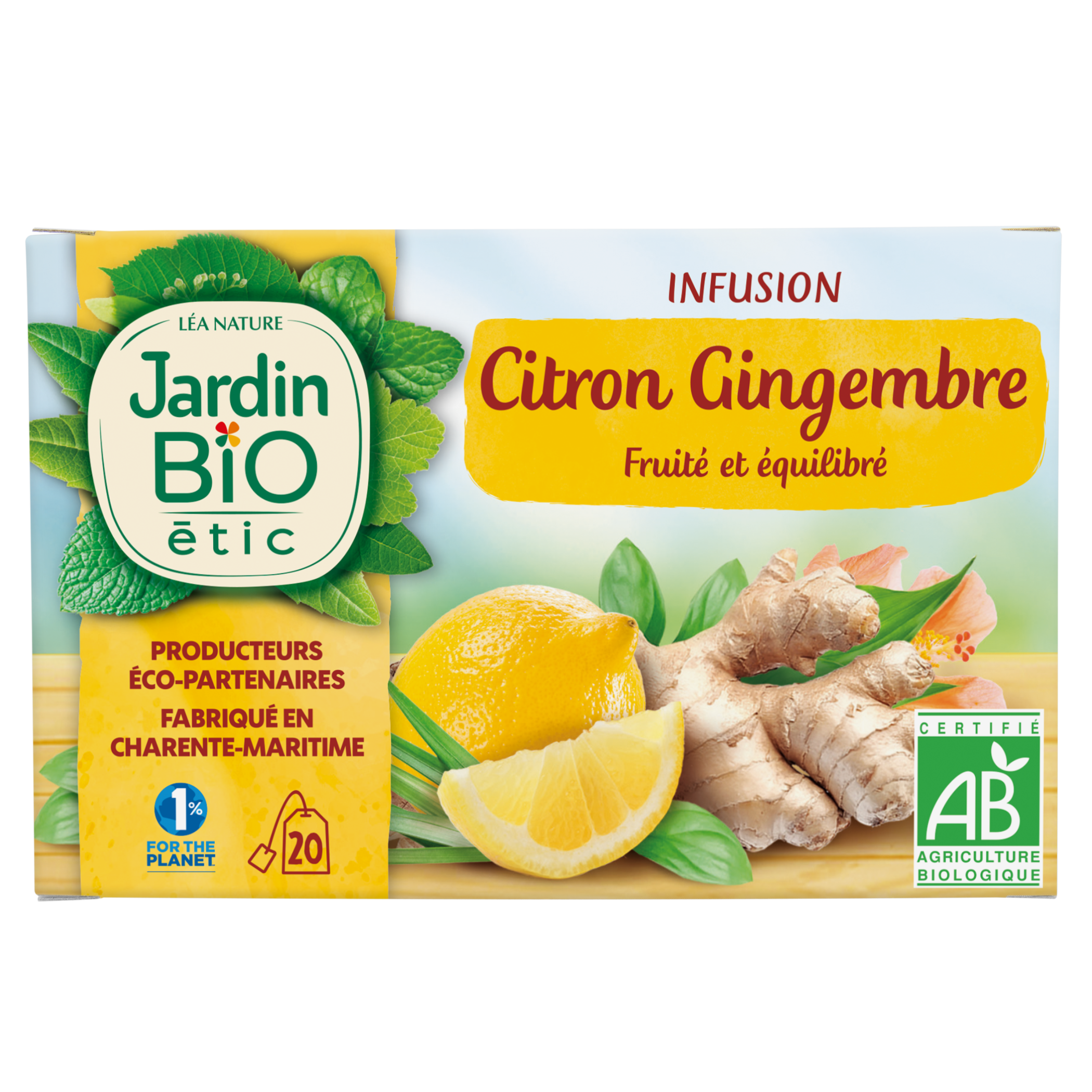 Infusion citron gingembre - JARDIN BIO