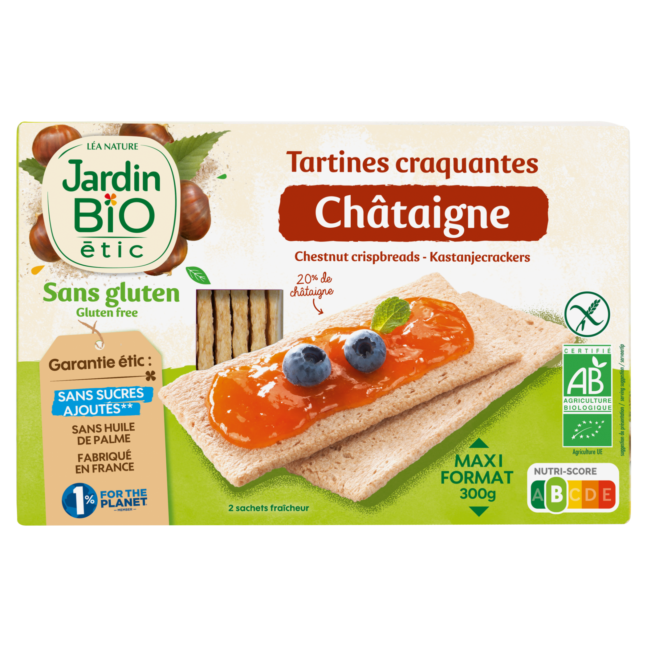 Tartines craquantes châtaigne sans gluten - JARDIN BIO