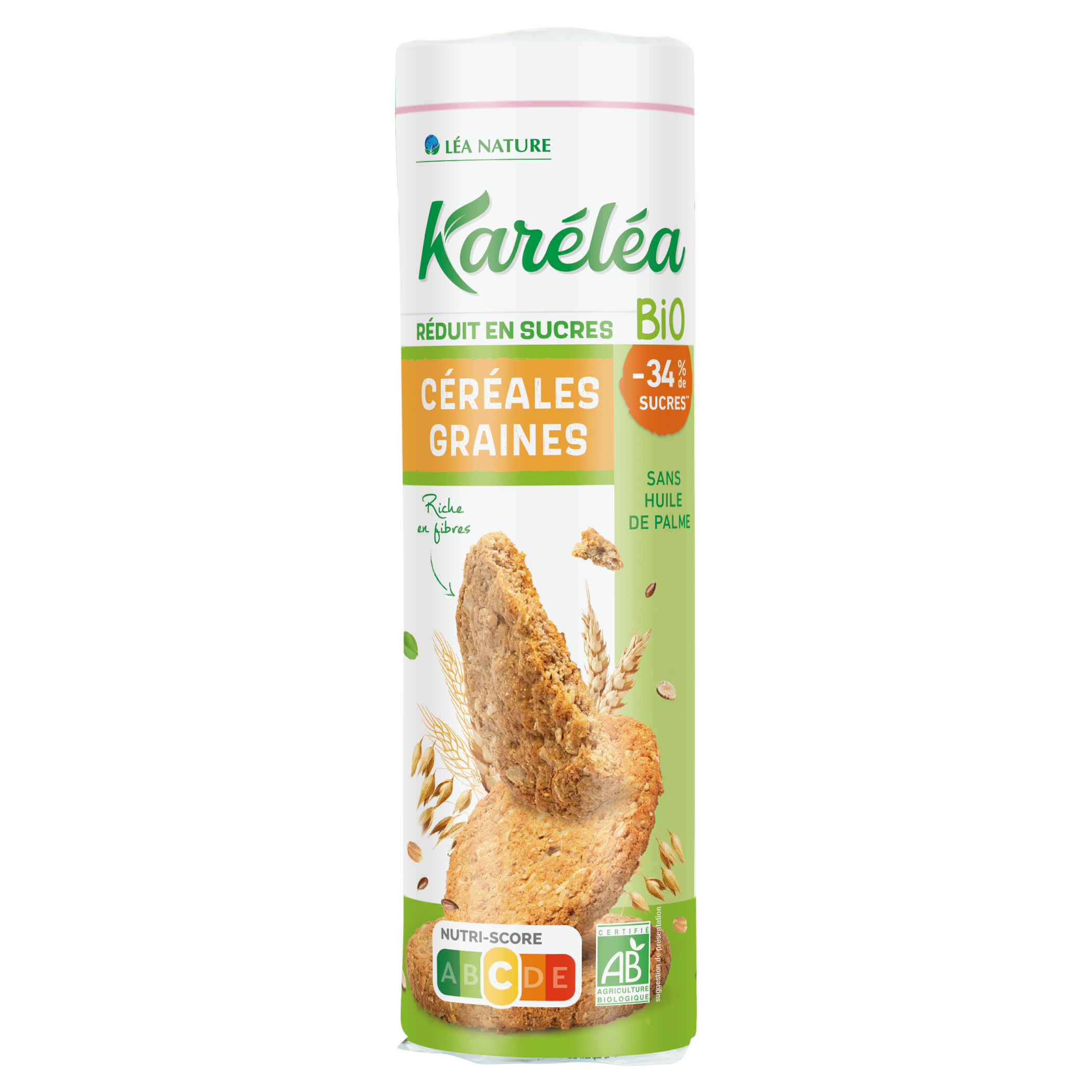 Biscuits aux céréales et graines réduits en sucres - Bio - KARELEA