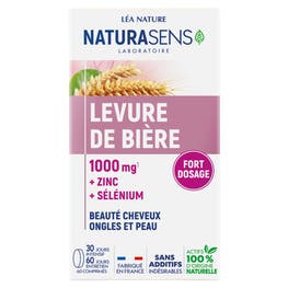 Levure de bière 1000mg - Zinc & Sélénium - Beauté cheveux, ongles & peau - NATURASENS