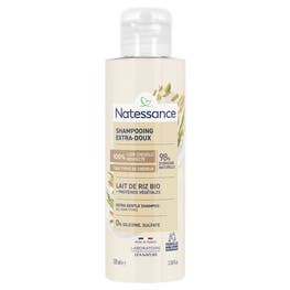 Shampooing extra-doux au lait de riz bio - format voyage - NATESSANCE