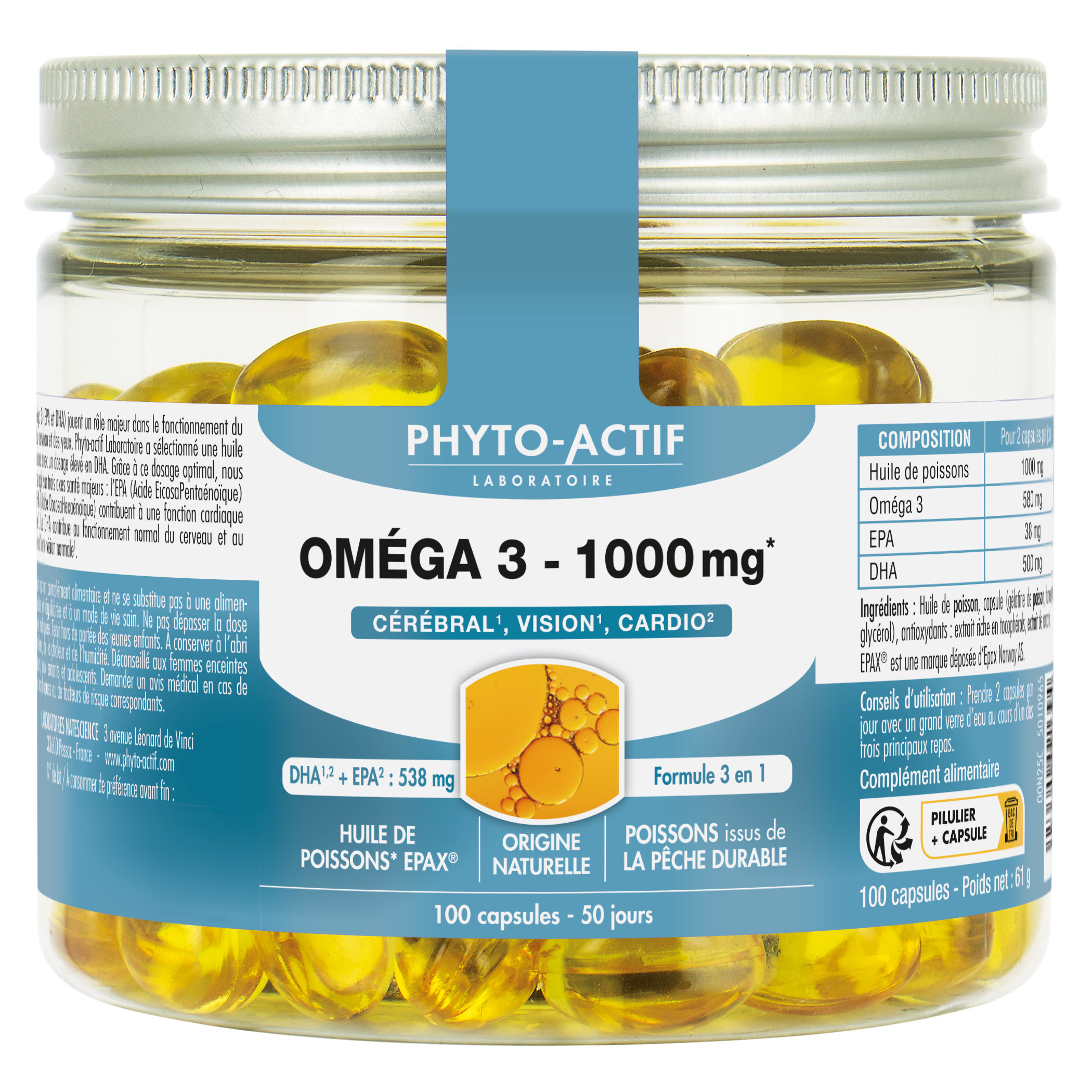 Capsules Omega 3 1000mg - PHYTO ACTIF