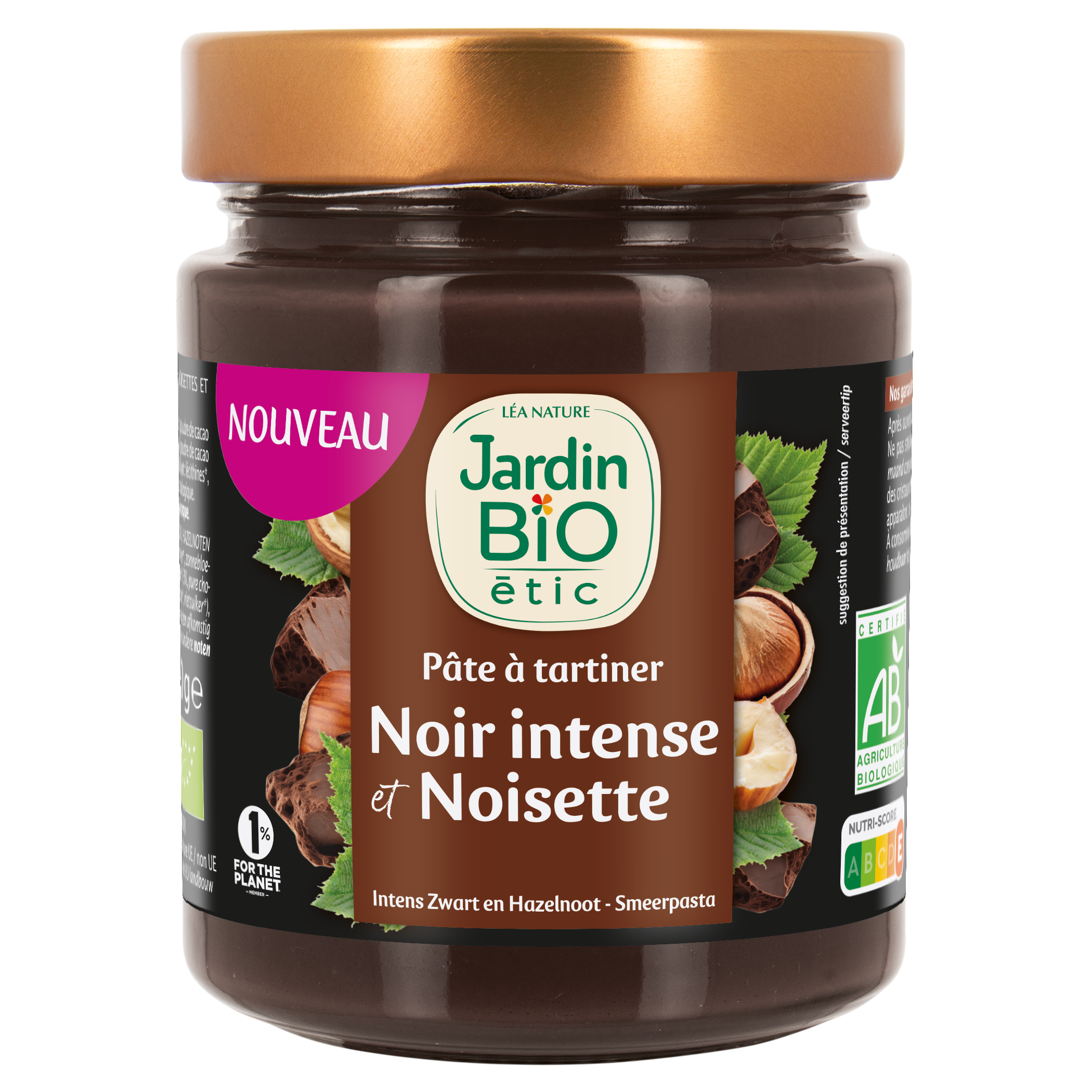 Pâte à tartiner Noir intense Noisette - JARDIN BIO