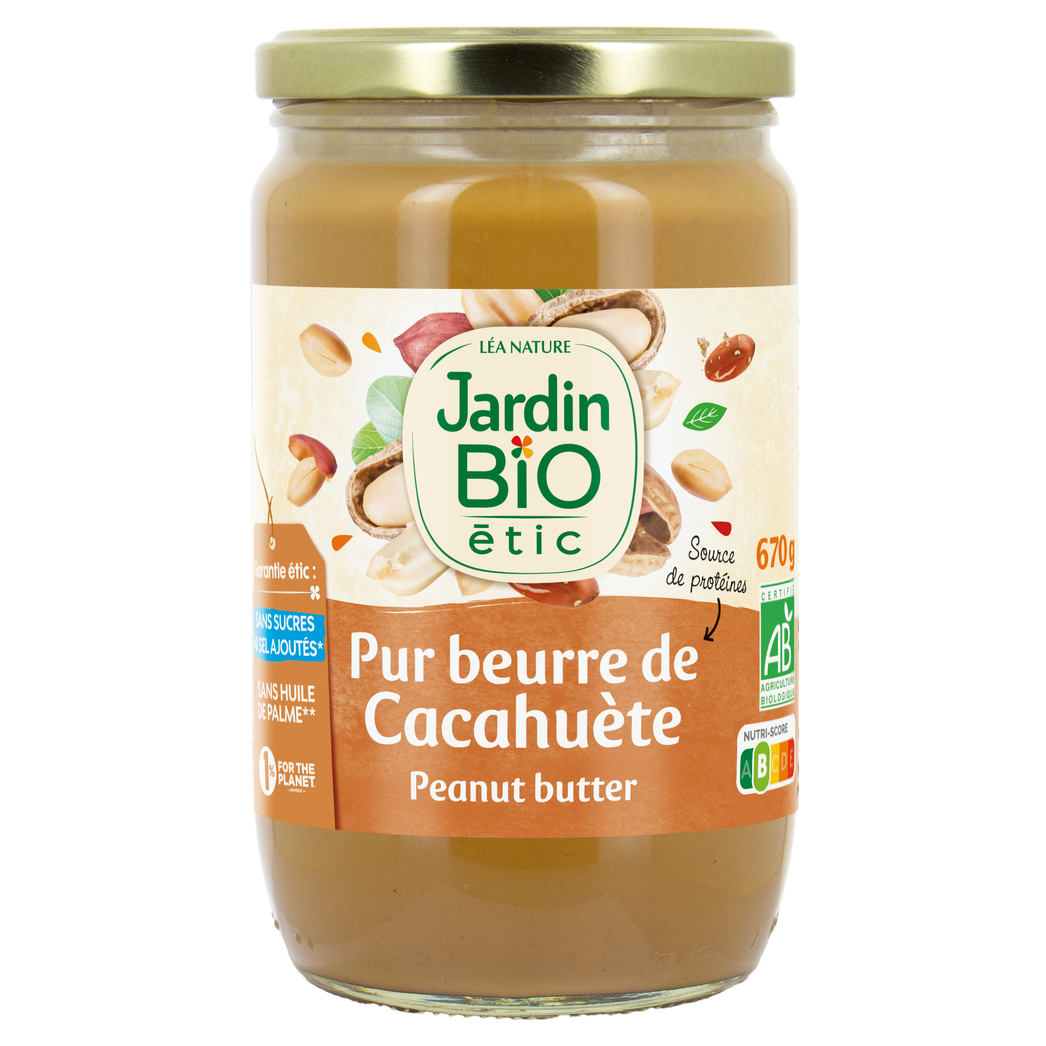 Pur beurre de cacahuète bio - 670g - JARDIN BIO