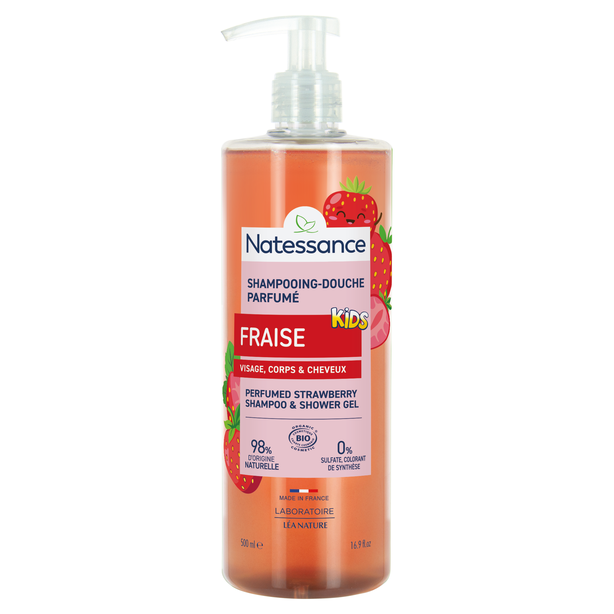 Shampooing-douche bio Kids - Fraise - NATESSANCE