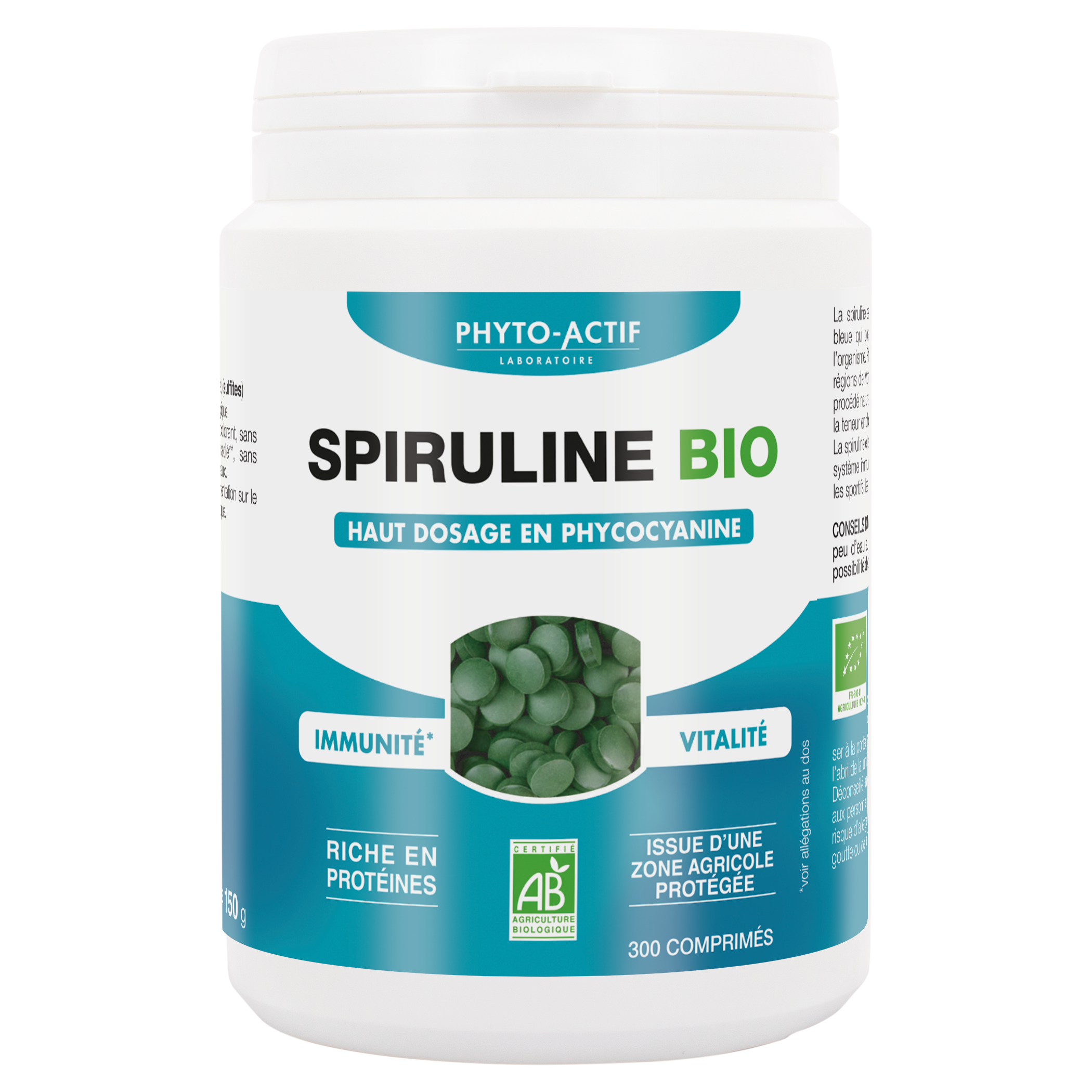 Spiruline Bio - 300 comprimés - PHYTO ACTIF