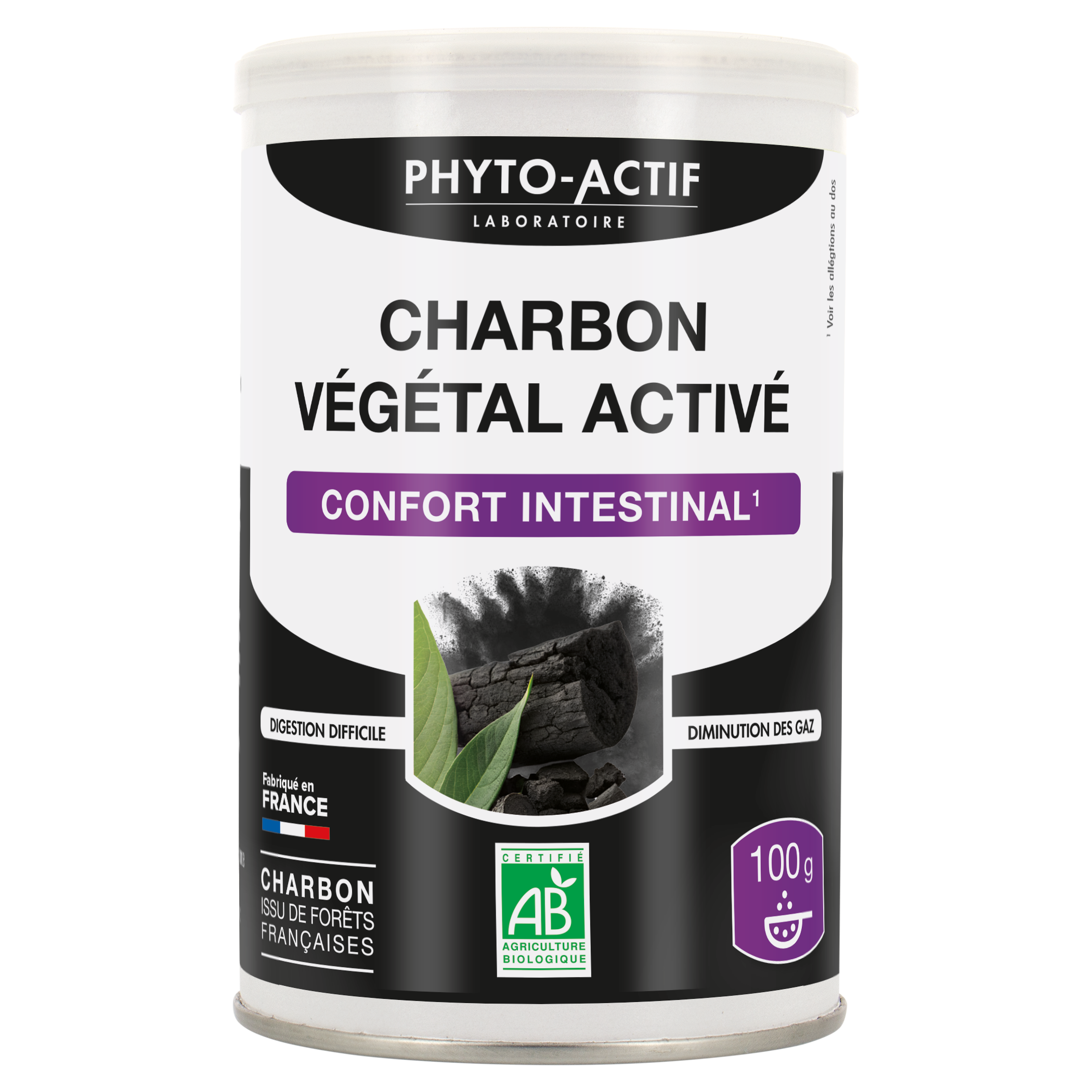 Poudre de Charbon Végétal activé Bio - PHYTO ACTIF