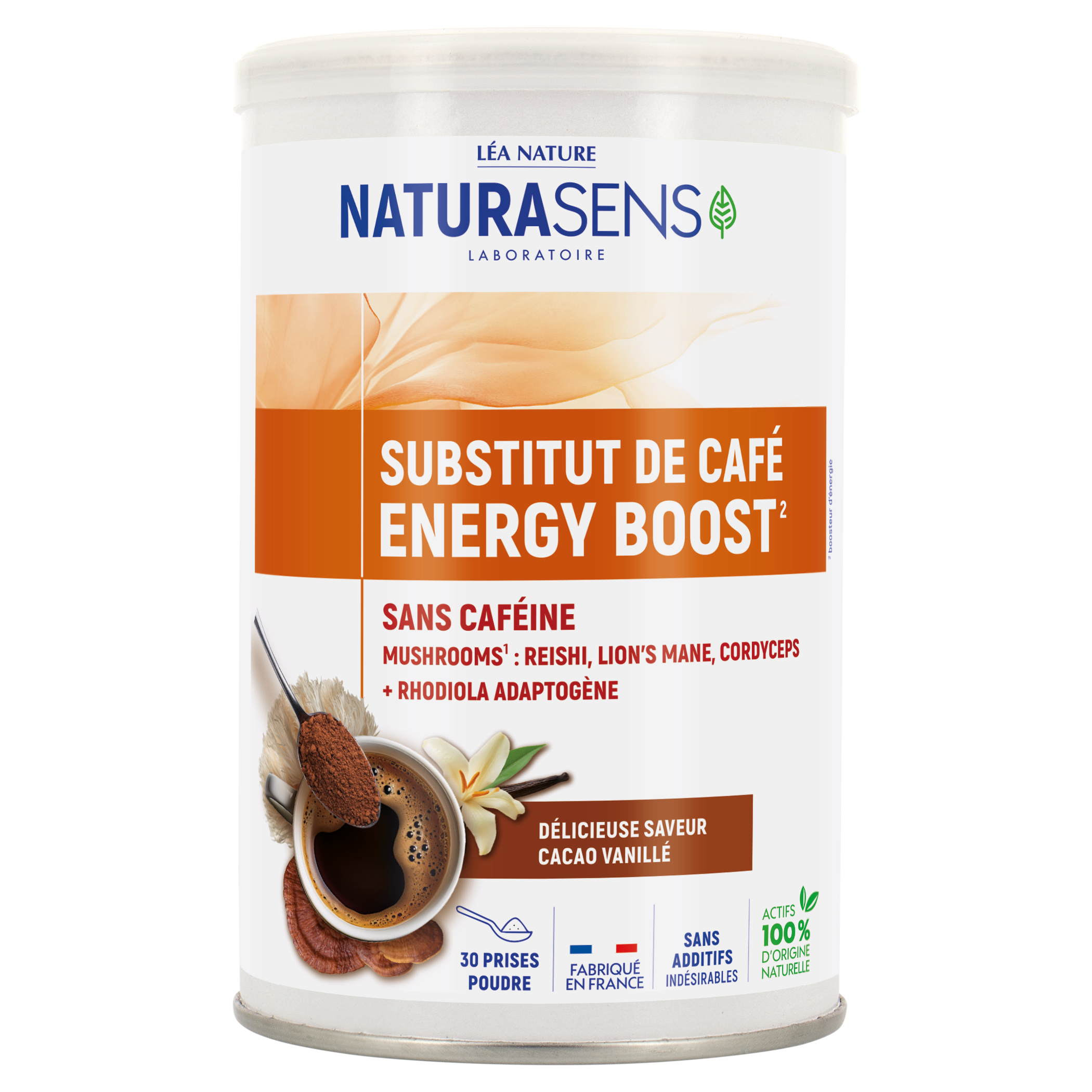 Substitut de café Energy Boost sans caféine - Vanille chocolat  - NATURASENS