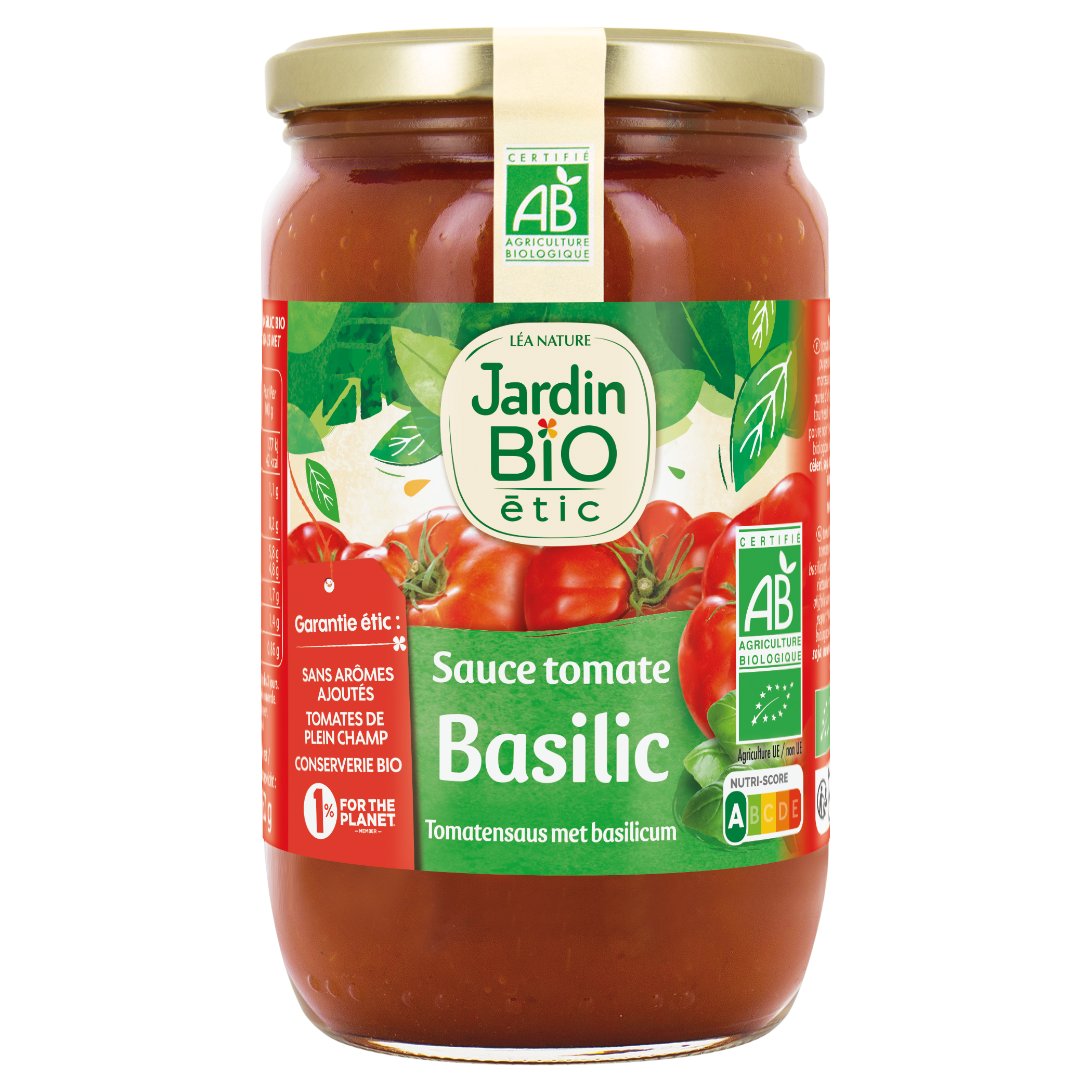 Sauce tomate basilic bio - 650g  - JARDIN BIO