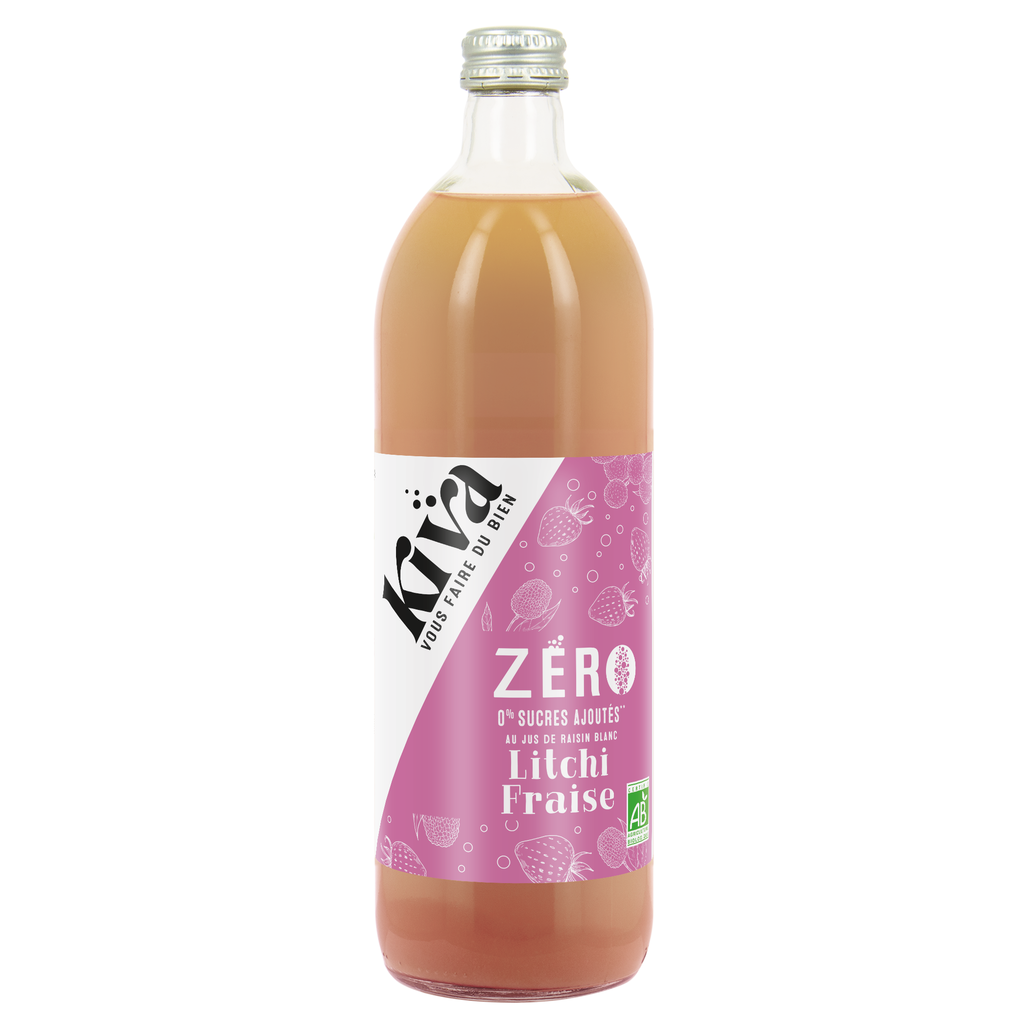 Zéro sucres ajoutés Litchi Fraise - KIVA