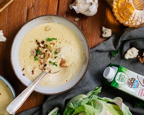 Recette bio de velout&eacute; de chou fleur au lait de coco