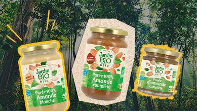 Nos pur&eacute;es d'amandes bio Jardin BiO &eacute;tic