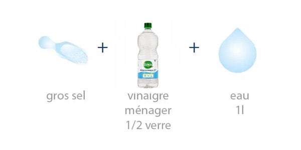 Sel et vinaigre ménager